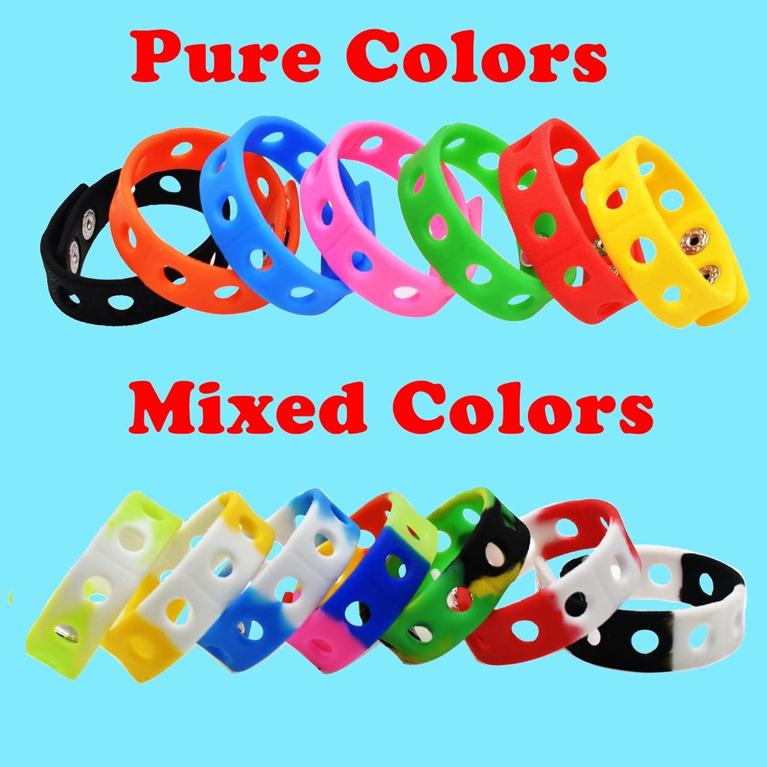 Pulseras de Silicona Ajustables Papacharms 10PCS 17.78cm Colores Aleatorios