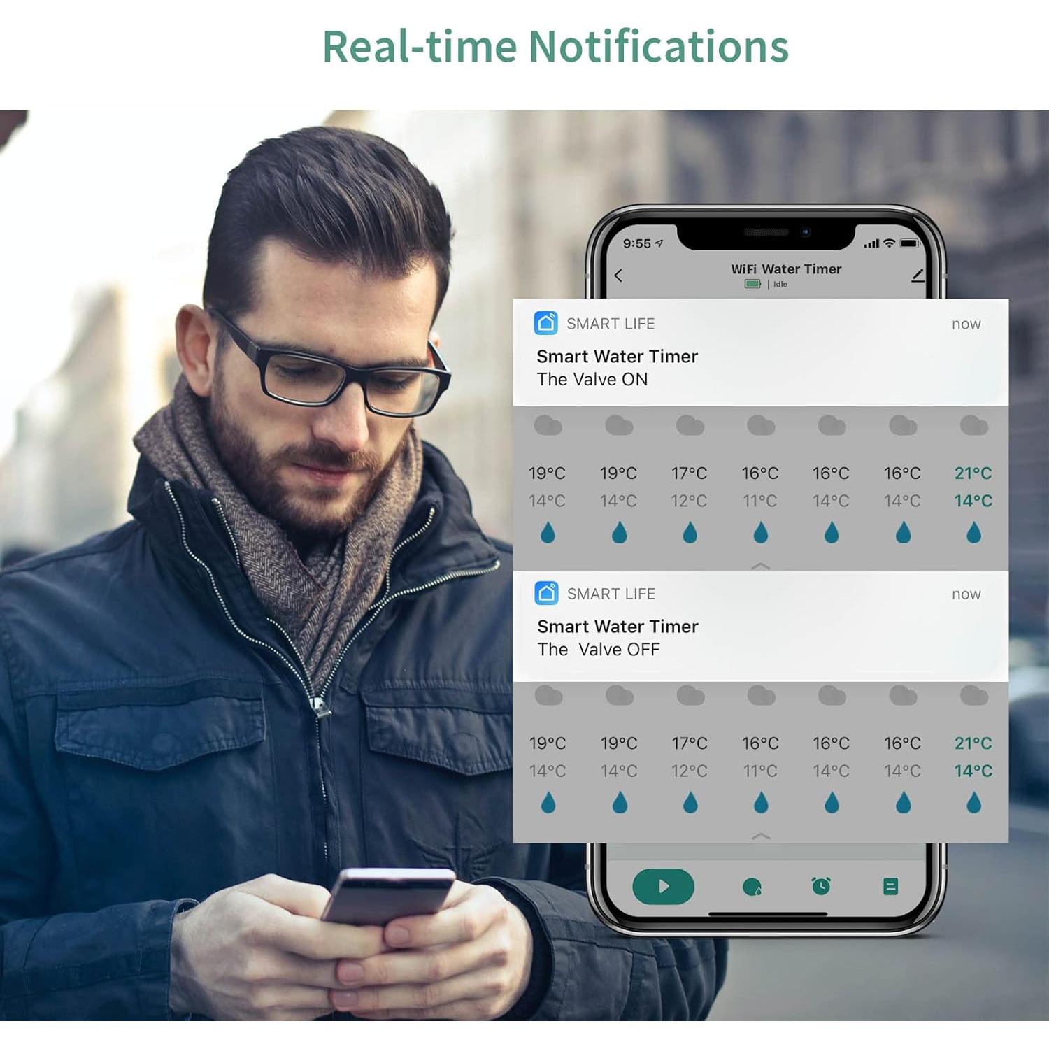 Temporizador de Agua WiFi Diivoo para Jardín, 1 Salida