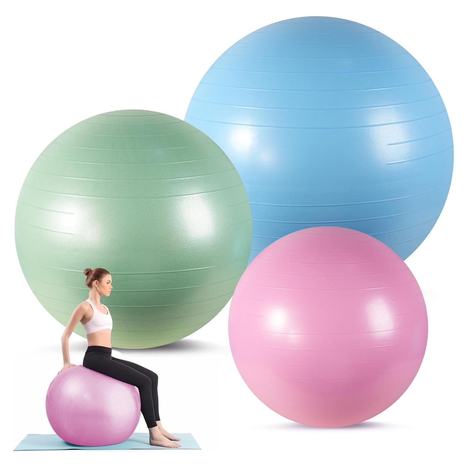 Pelotas de Ejercicio Inflables Honoson 3 Pcs 55/65/75 cm PVC