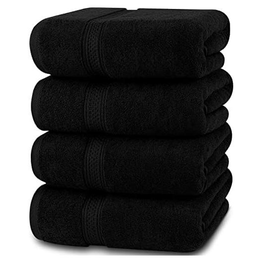 Juego de Toallas de Baño Utopia 16 Piezas 100% Algodón Negro