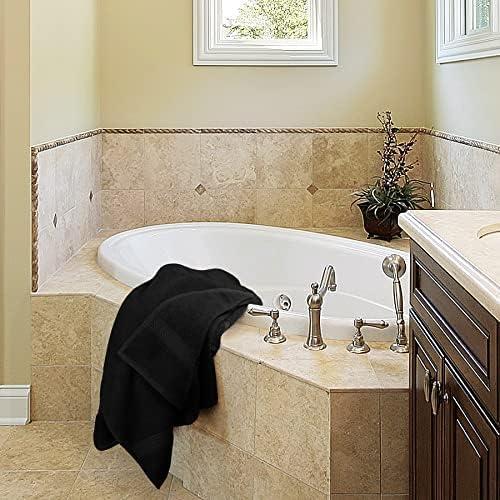 Juego de Toallas de Baño Utopia 16 Piezas 100% Algodón Negro