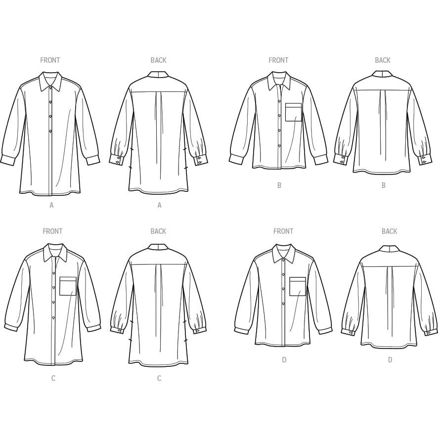 Kit de Patrón de Costura Simplicity S9707 Camisas Tallas 4-12