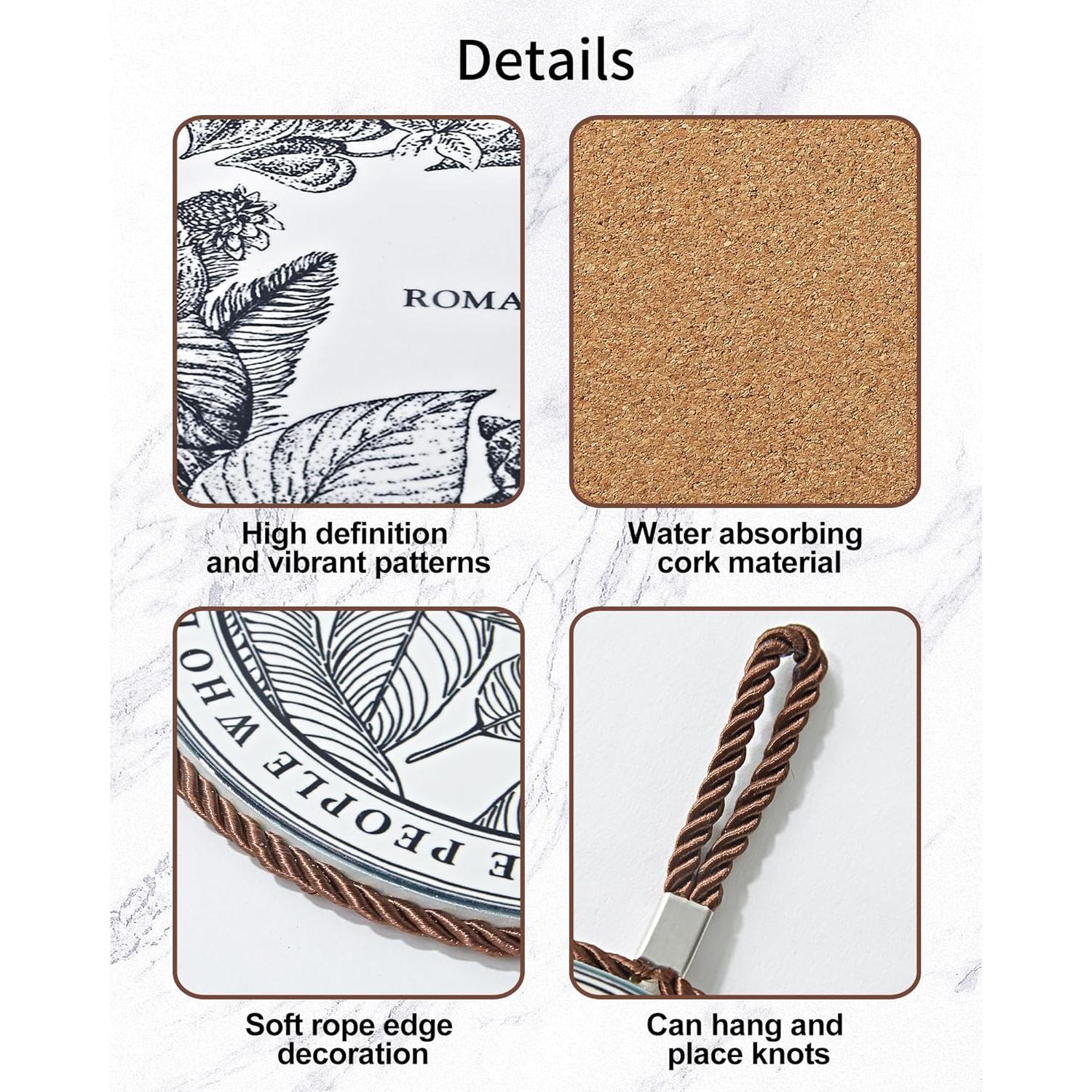 2 Trivetes de Cerámica GloriousLiving Redondos Resistentes al Calor