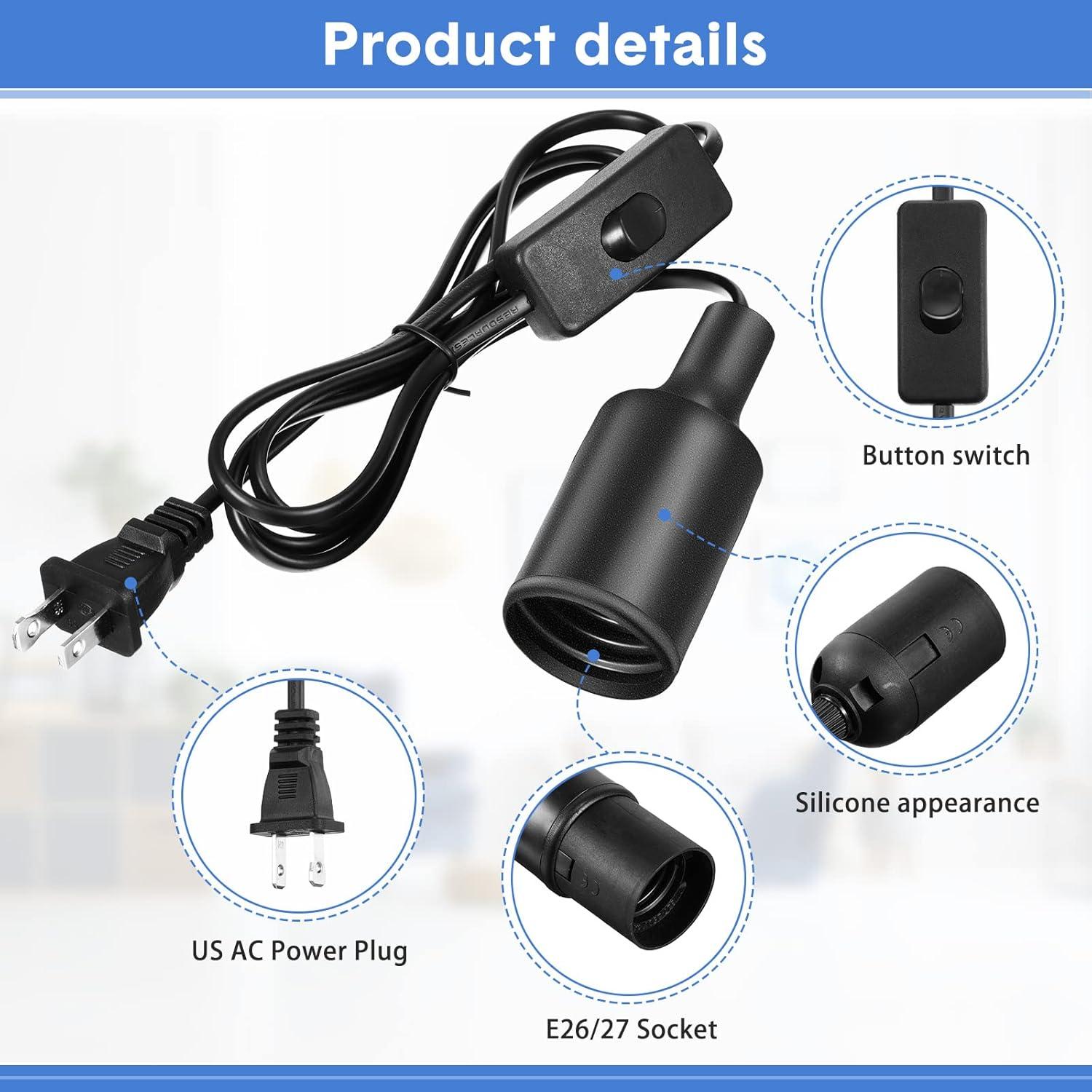 Paquete de 10 Cuerdas de Luz Colgantes Mudder 1.83m E26 E27 Negro