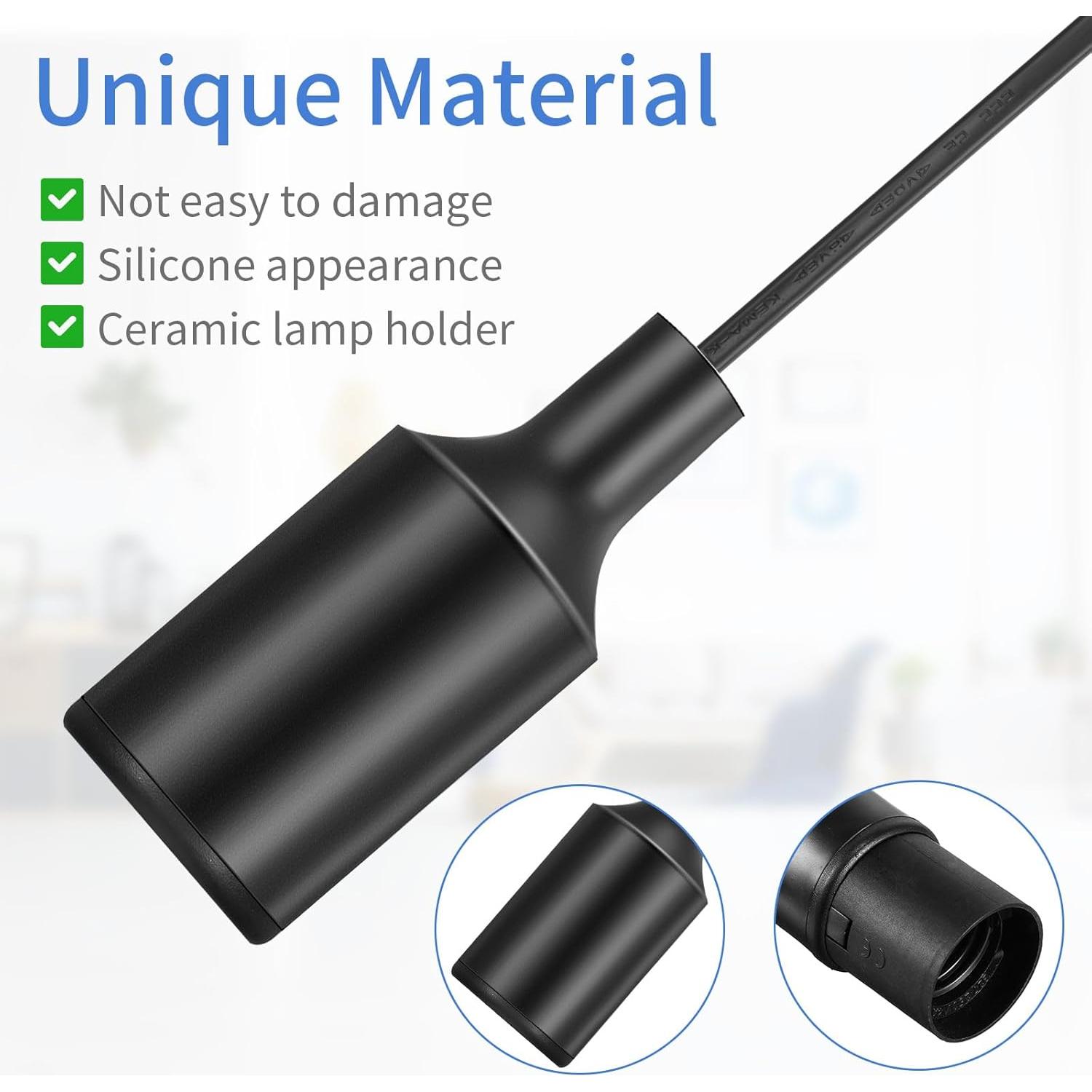 Paquete de 10 Cuerdas de Luz Colgantes Mudder 1.83m E26 E27 Negro