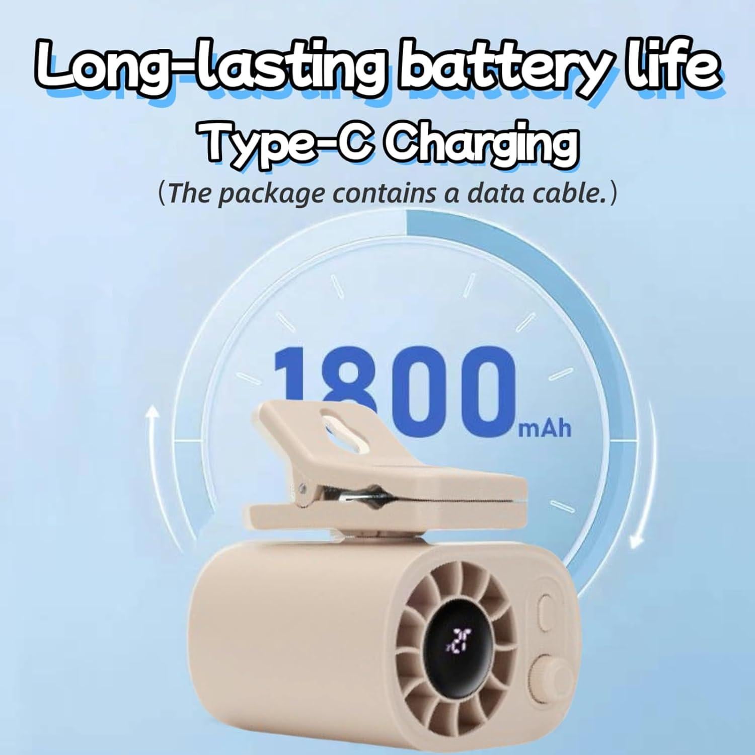 Ventilador Mini Portátil Tileu 2025 Recargable USB 100 Velocidades