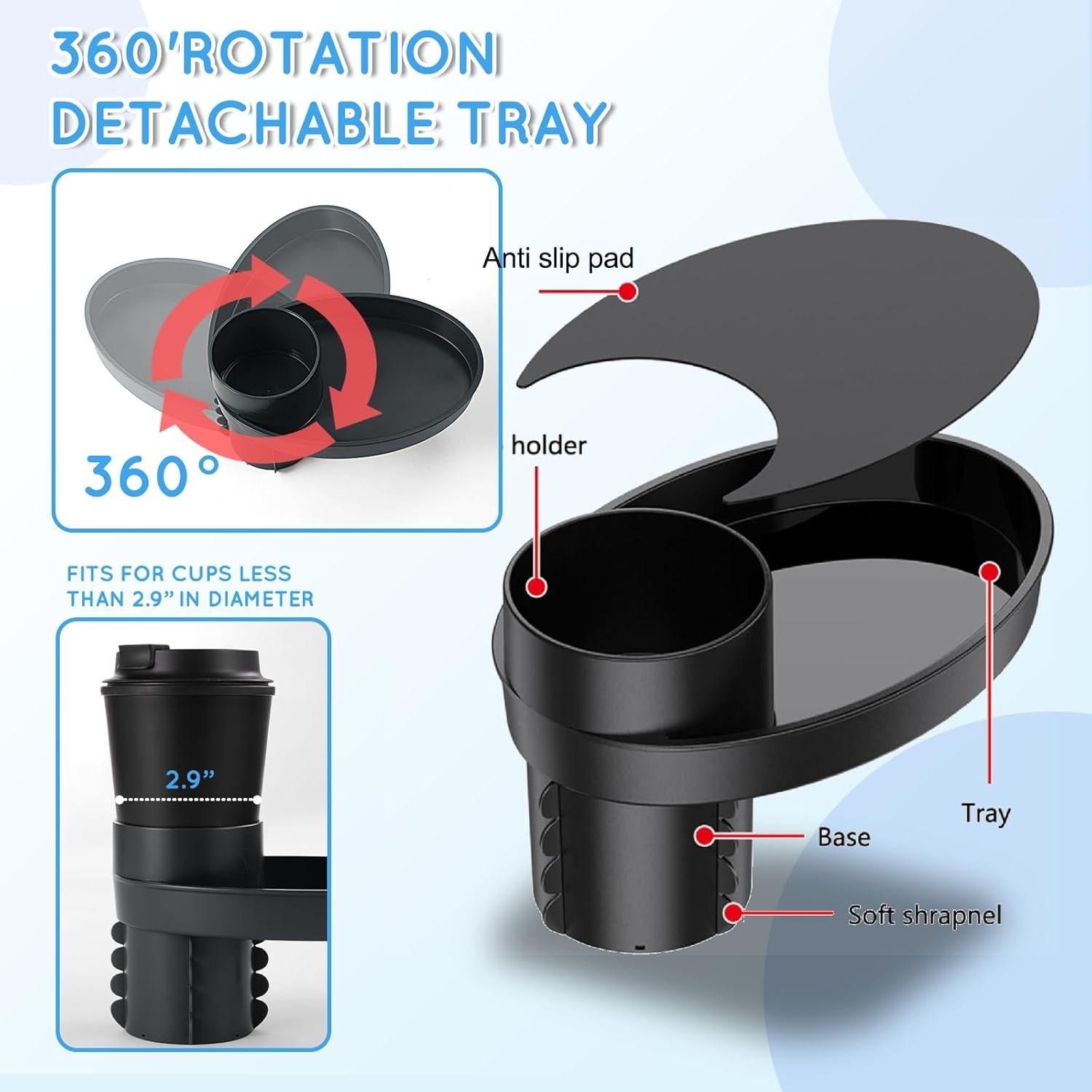 Bandeja para Asiento de Auto Elfzone - Snacks y Portavasos