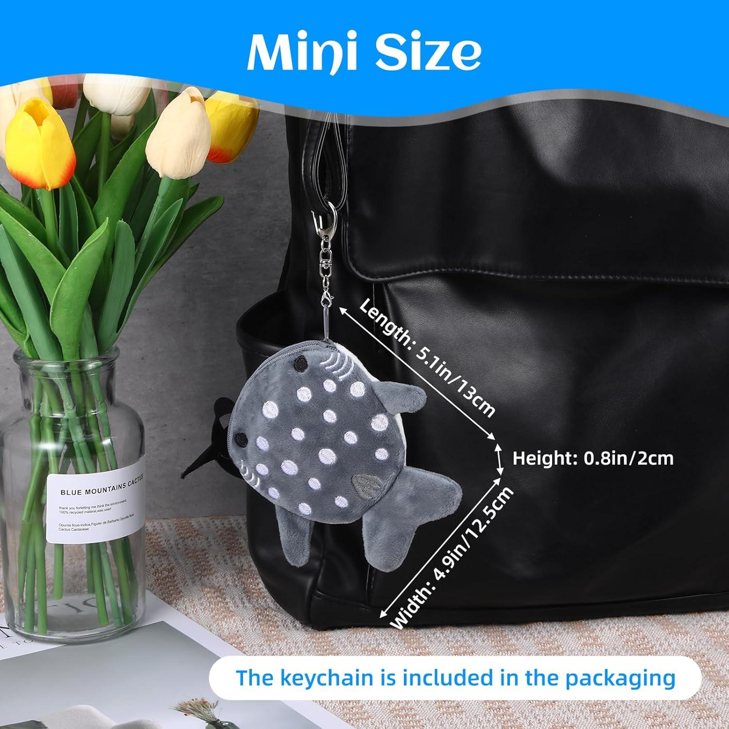 Paquete de 3 Monederos de Peluche Kawaii Beibunhn - Tiburón