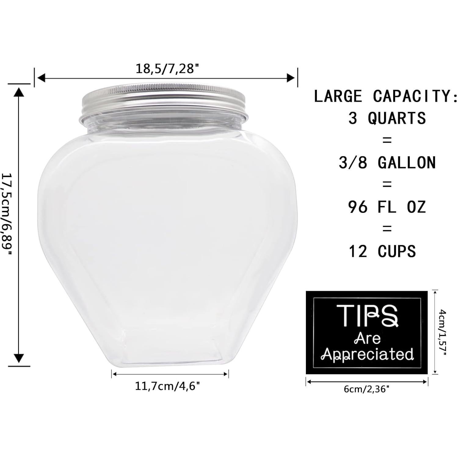 Tarro Grande para Monedas Mczxon de Plástico Claro 3.78L