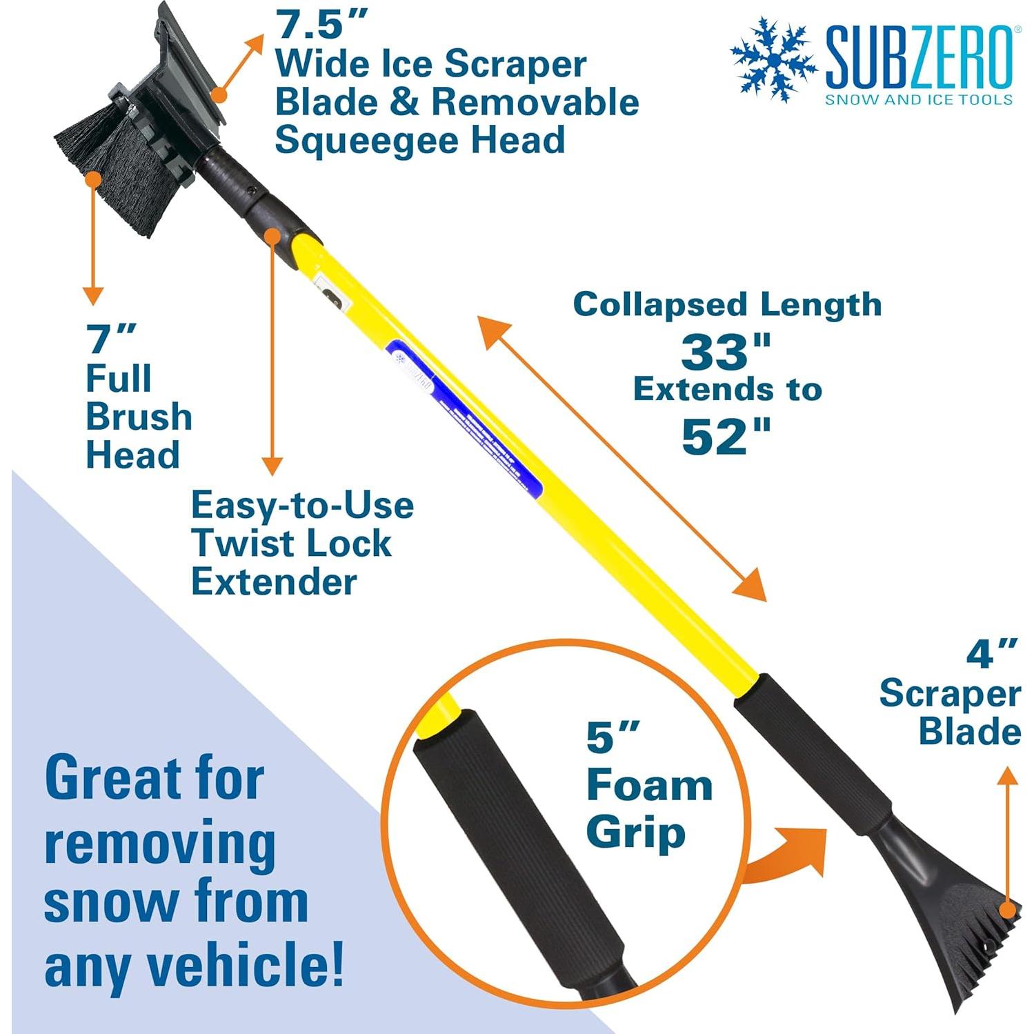 Escoba Extensible para Nieve SubZero 2610XM 132 cm con Squeegee