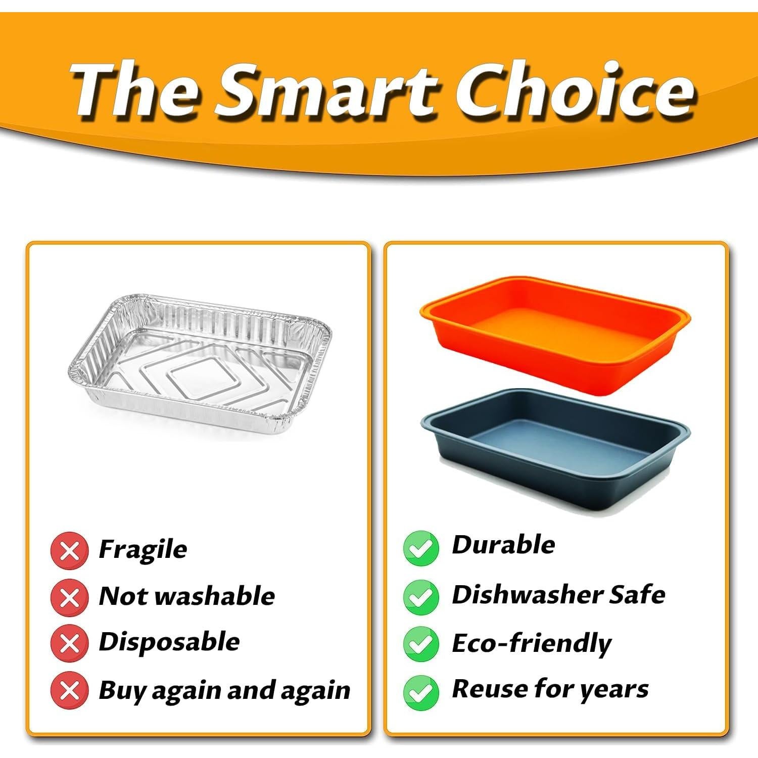 Bandejas de Goteo de Silicona QHAND para Parrillas Weber y Ninja