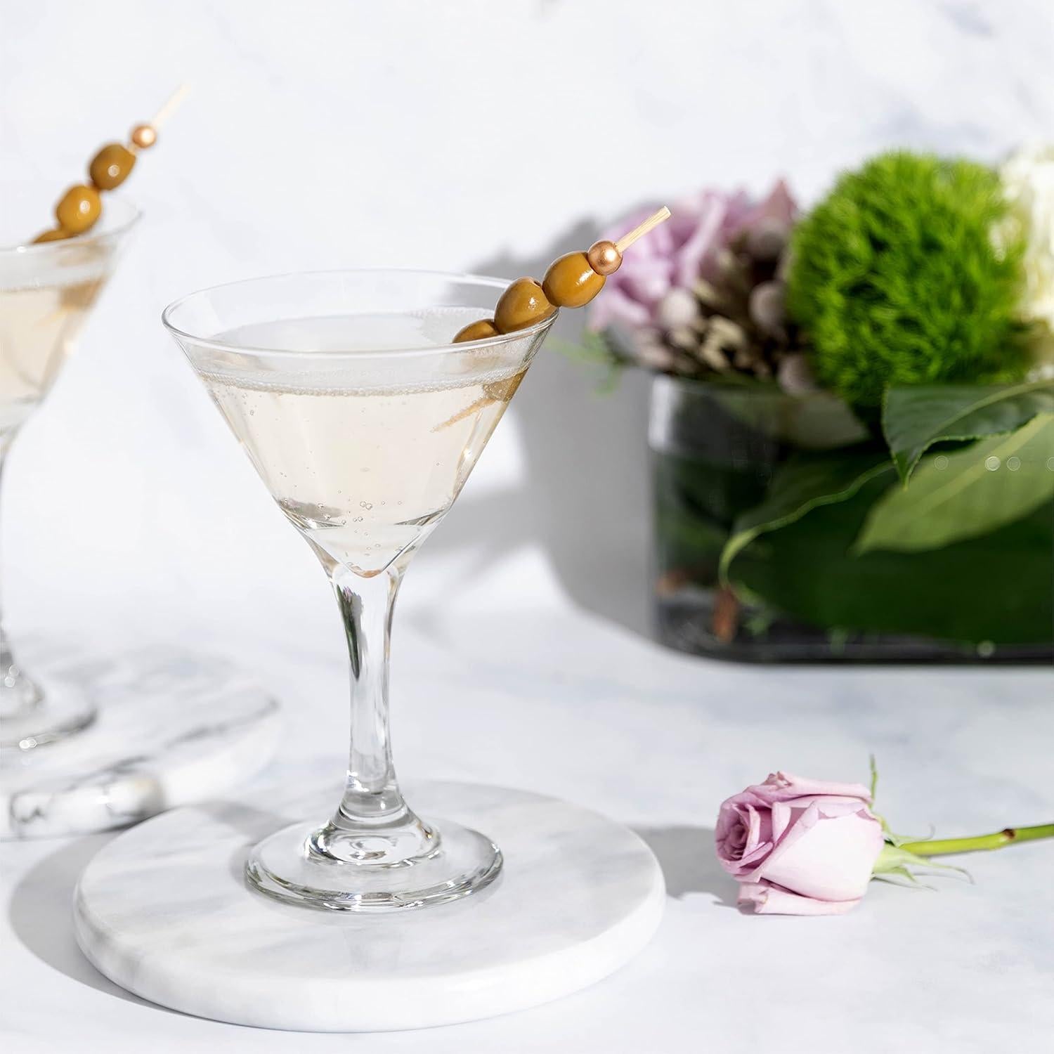 Palillos de cóctel de bambú con bola dorada - 400 unidades