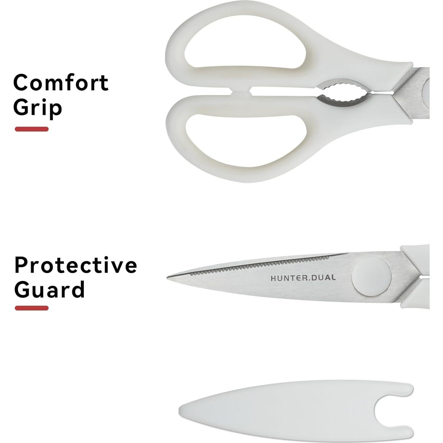 Tijeras de Cocina HUNTER.DUAL 21.2 cm Acero Inoxidable Blanco