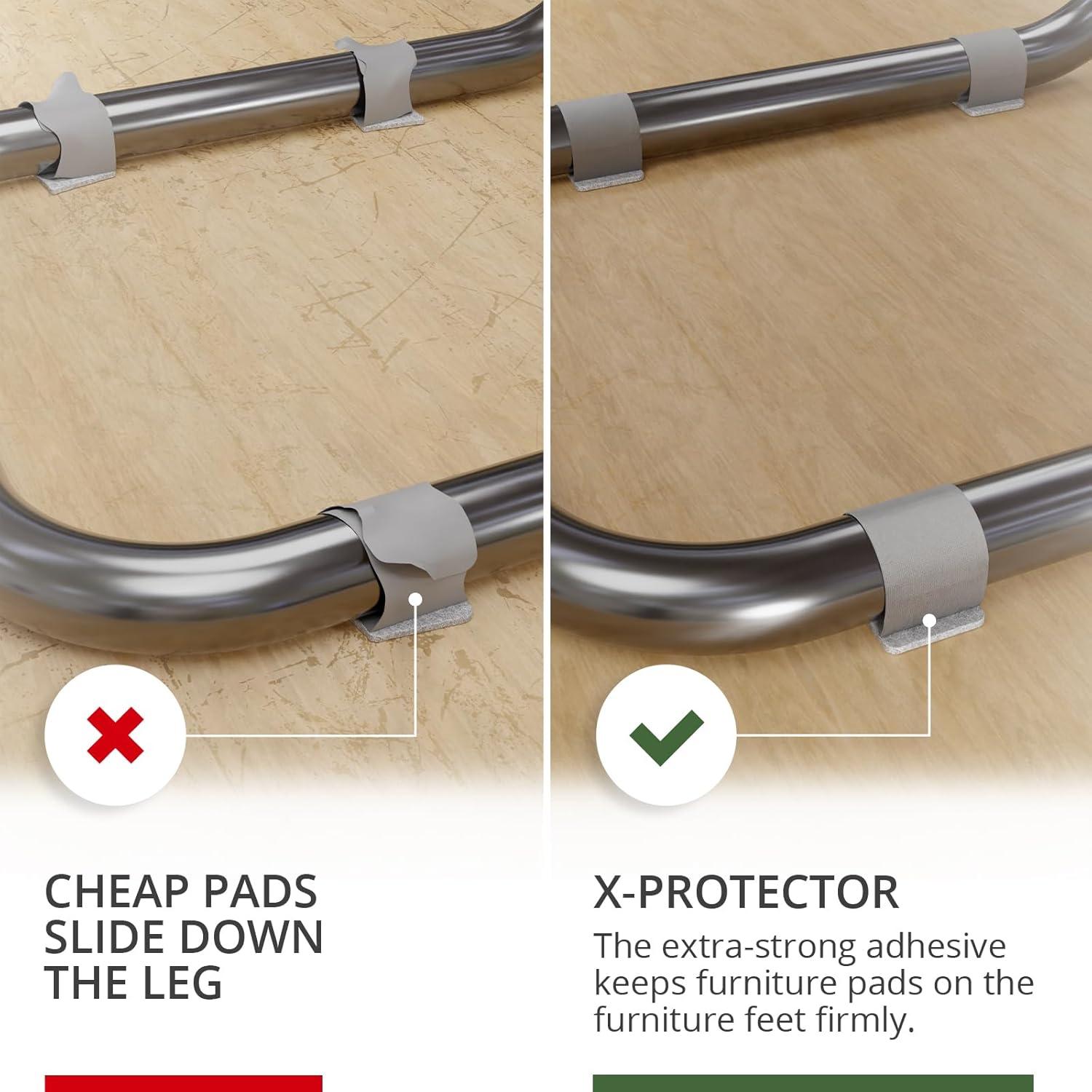 X-Protector 24 PCS Protectores de Piso para Sillas Tubulares Gris