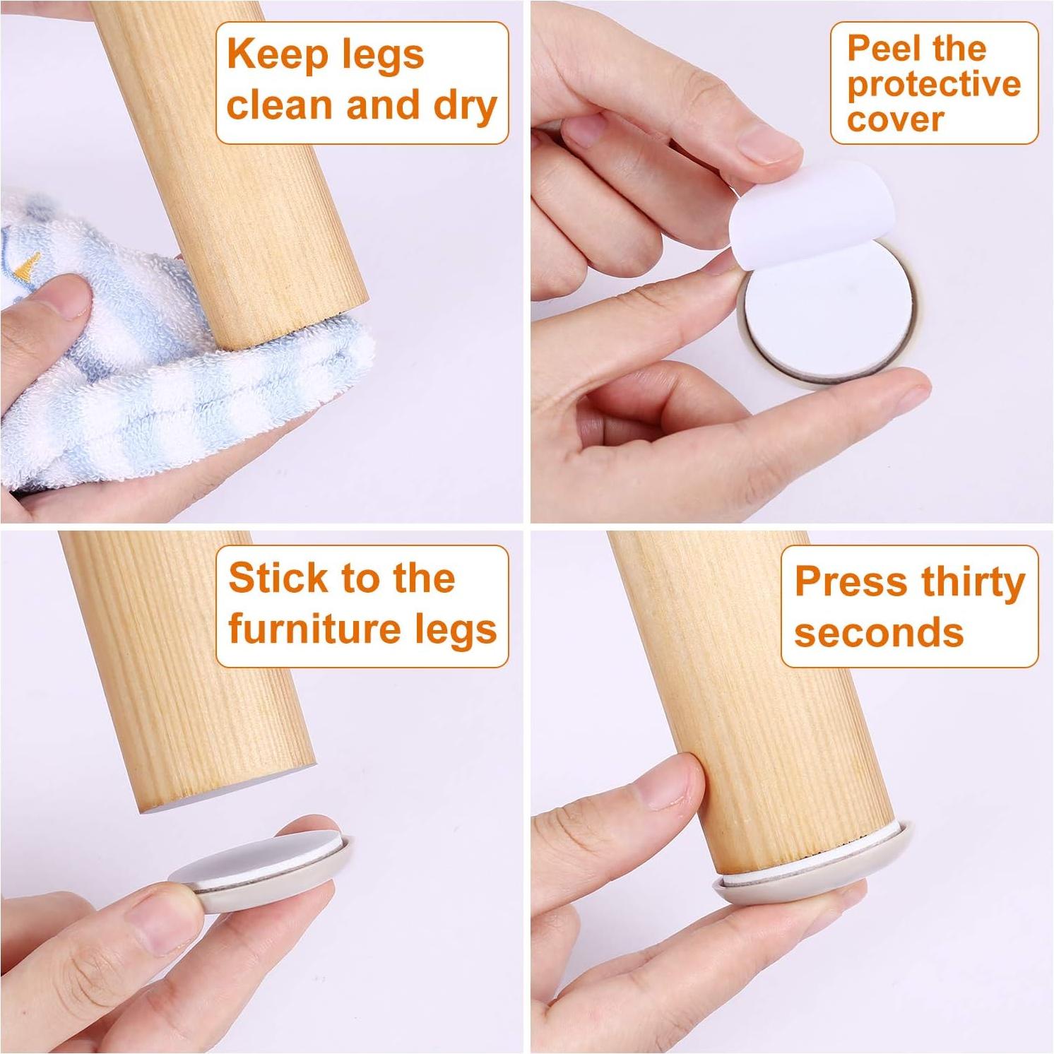 Deslizadores de Muebles Autoadhesivos Ezprotekt 40 Pack Beige 29mm