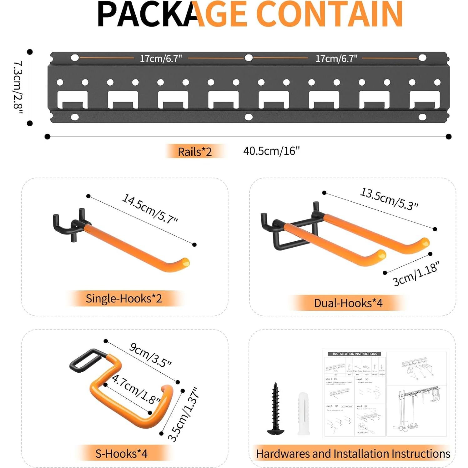 Organizador de Herramientas de Jardín Unaikoo 81.28 cm Montaje en Pared