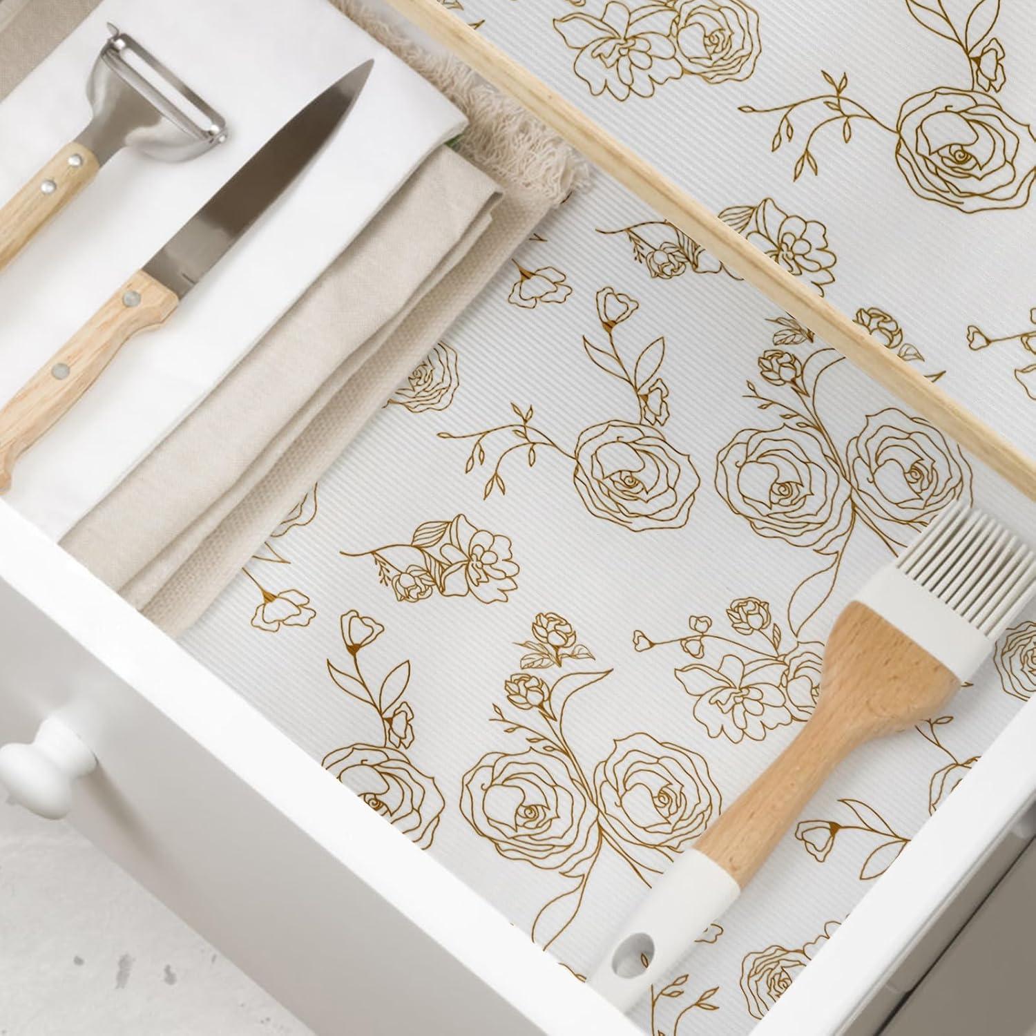 Forro de Estante No Adhesivo CLENAT Rosa Dorado 30x300 cm