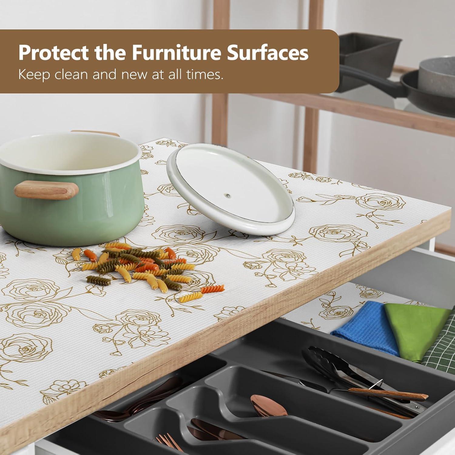 Forro de Estante No Adhesivo CLENAT Rosa Dorado 30x300 cm