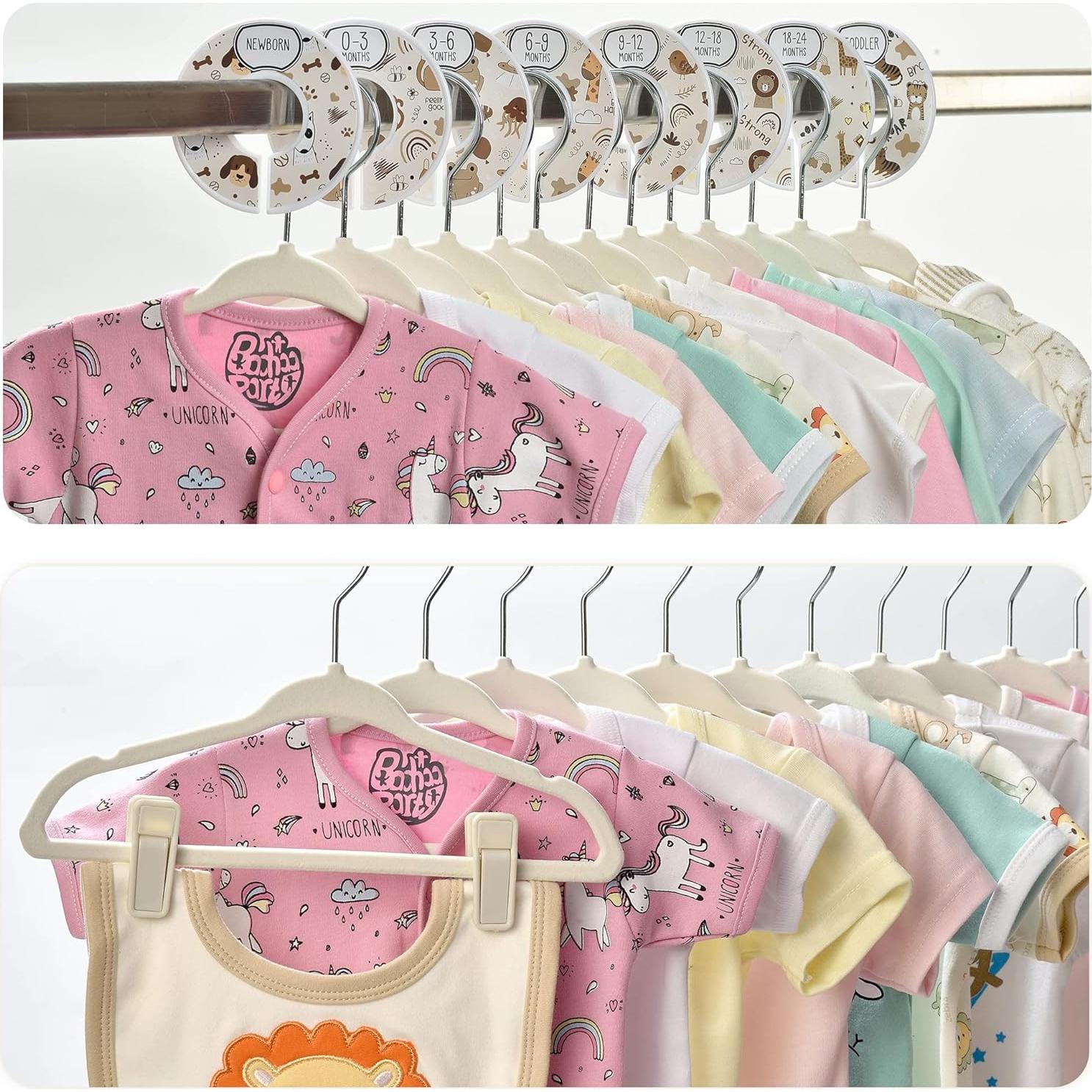 Conjunto Organizador de Armario BABYRISH - 30 Perchas Terciopelo