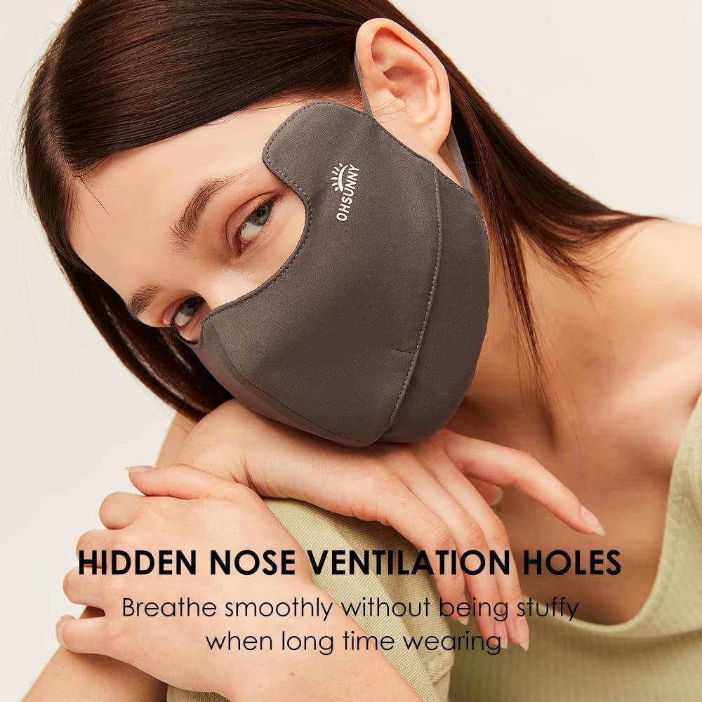 Cubierta Facial Solar UPF 50+ Anti-UV para Mujeres - Negra