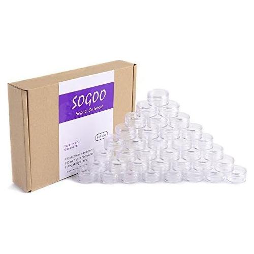 60 Tarros Vacíos Cosméticos SOGOO 5g Transparentes con Etiquetas