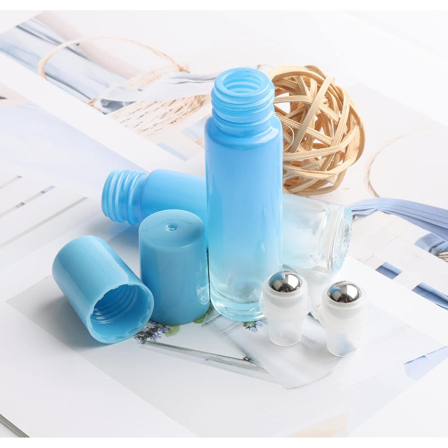 Botellas de Aceite Esencial Ellbest 10ml 8PCS Reutilizables Azul