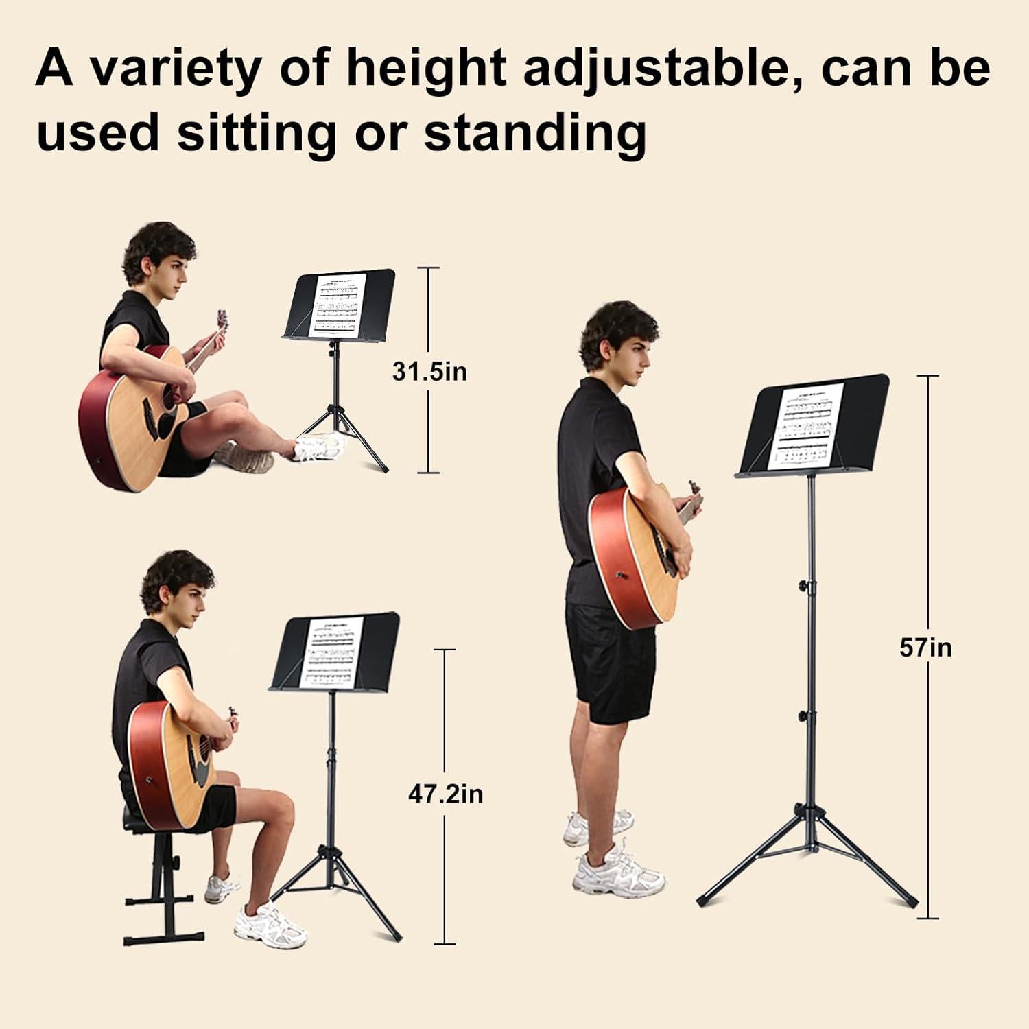 Soporte de Partituras AODSK UAS-M55 Plegable Ajustable 70-145 cm