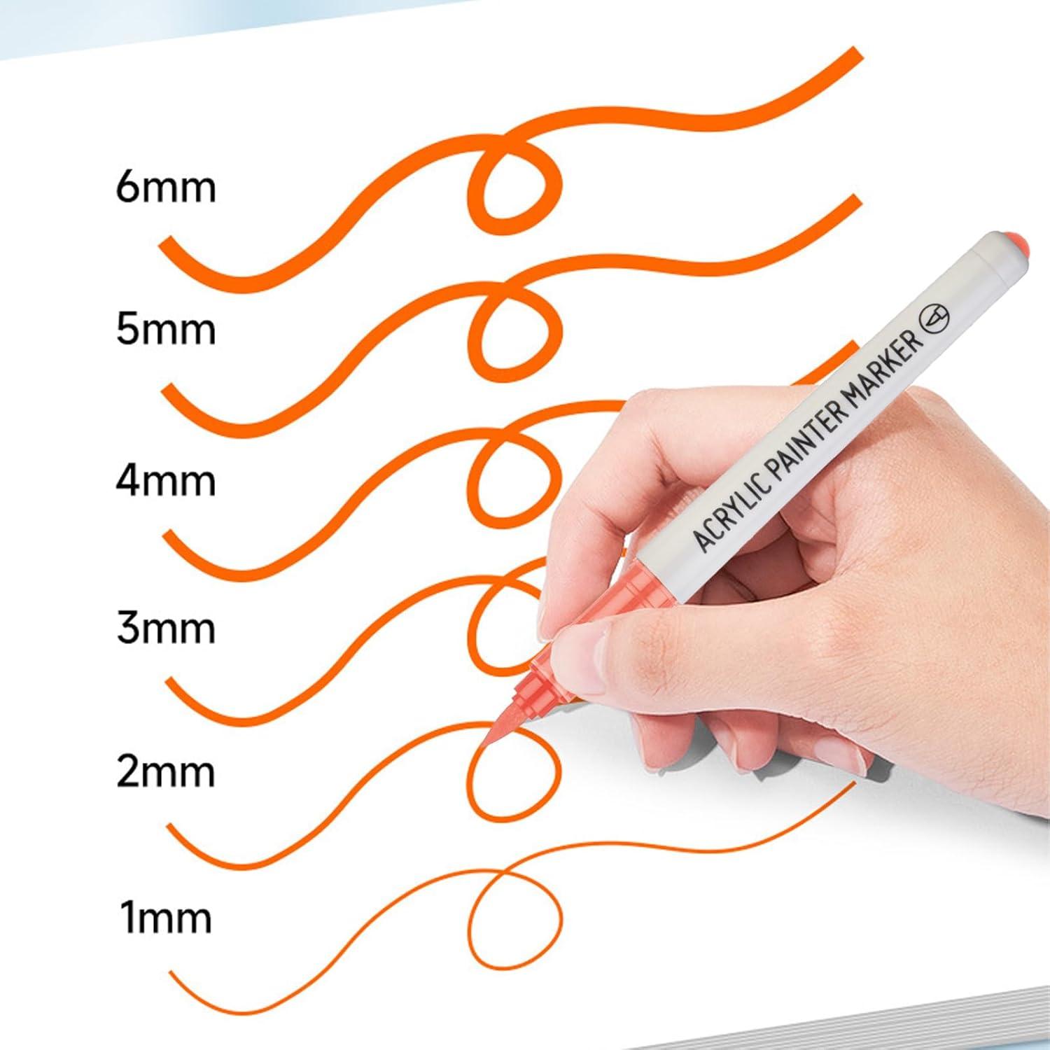 Marcadores de Pintura Acrílica ZZWUAPT Azul 2mm Punta de Pincel