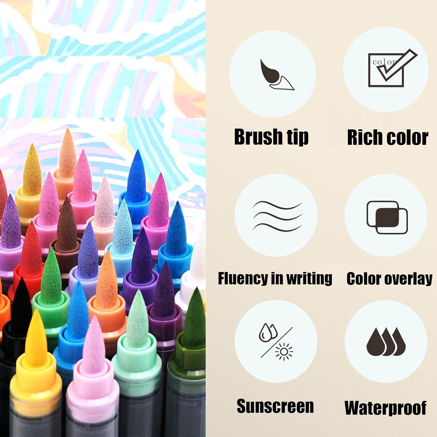 Marcadores de Pintura Acrílica ZZWUAPT Azul 2mm Punta de Pincel