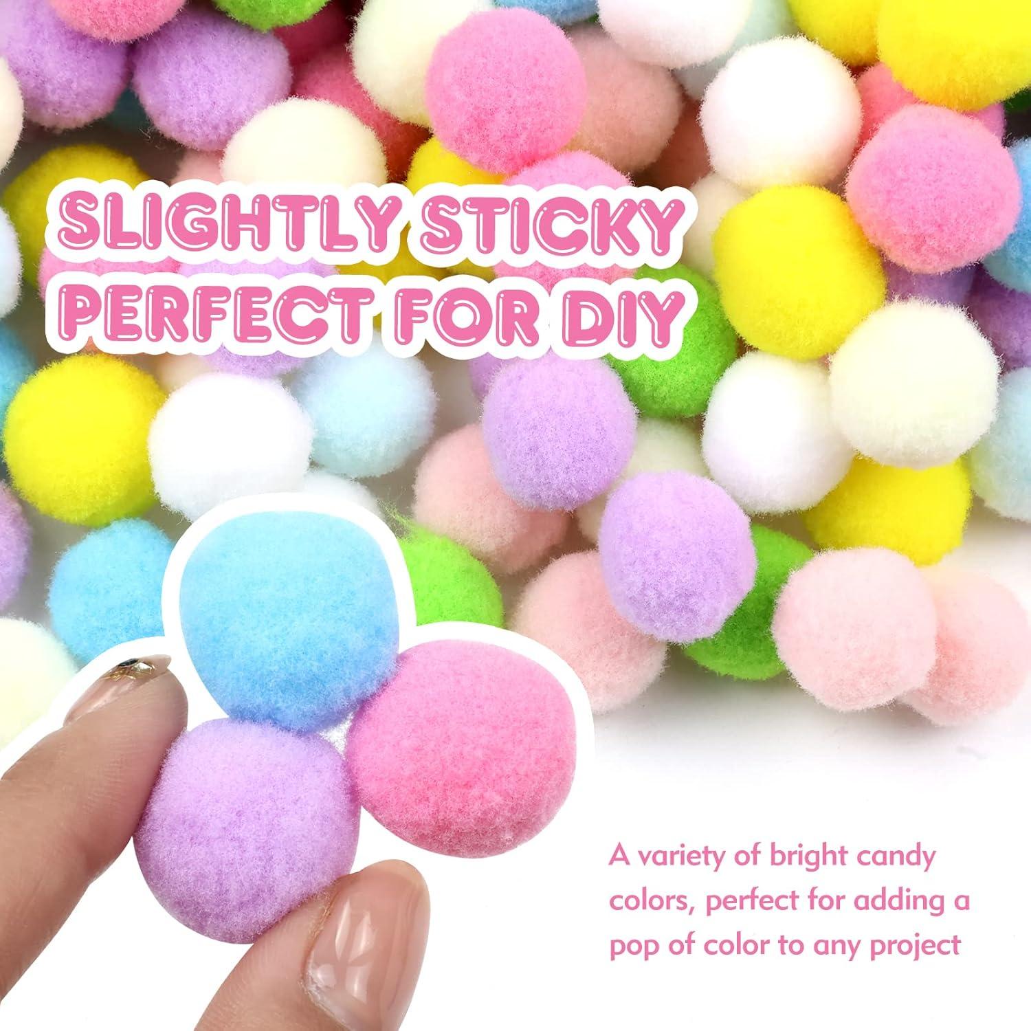 Pompones de Colores Arcoíris Lawie 500 Piezas 2cm para Manualidades