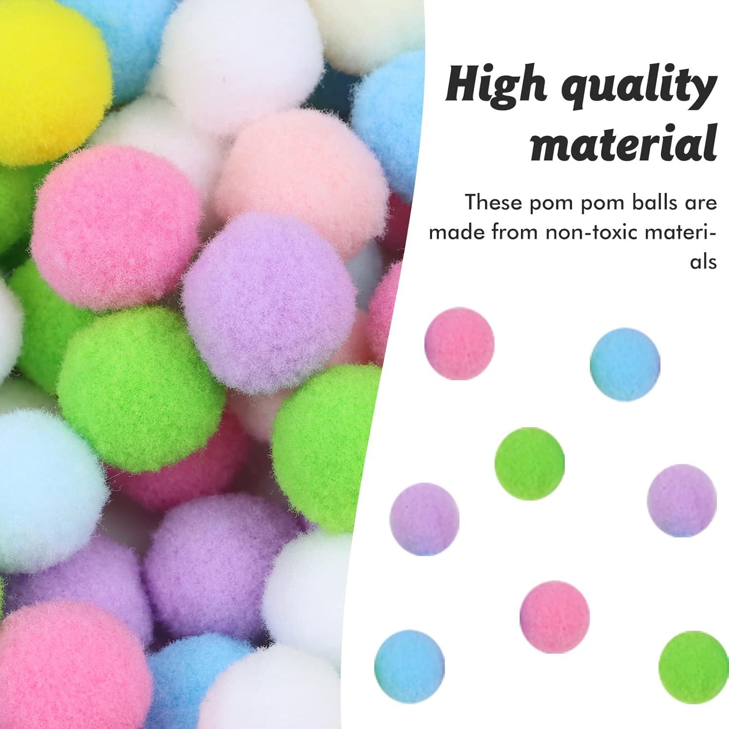 Pompones de Colores Arcoíris Lawie 500 Piezas 2cm para Manualidades