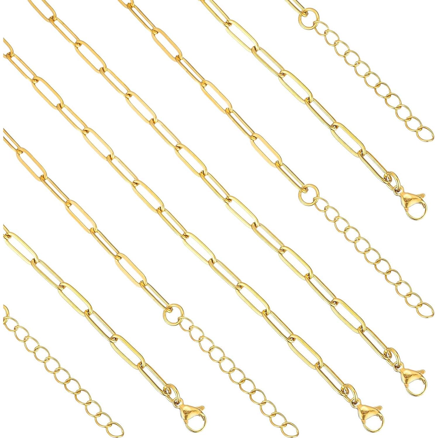 Paquete de 16 Pulseras de Encanto KEIAOUE de Acero Inoxidable Oro