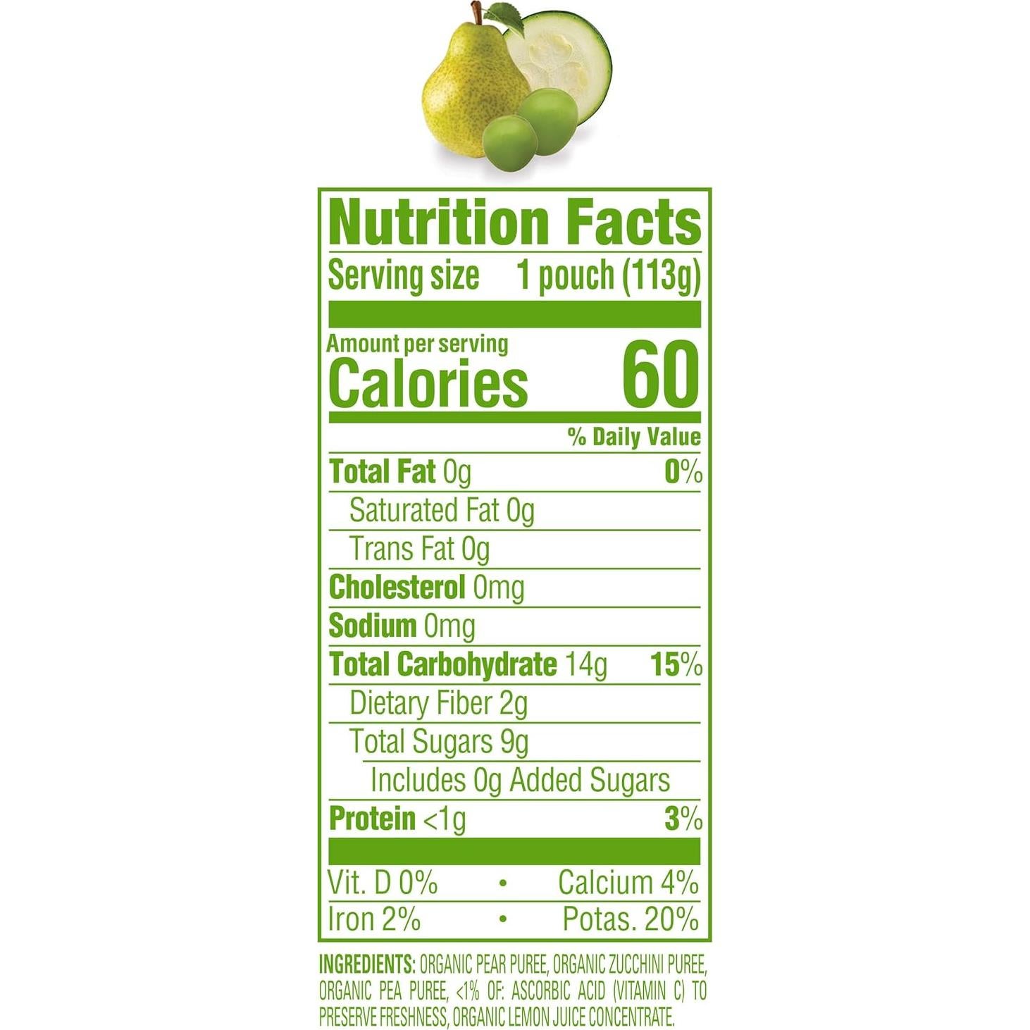 Pouches de Comida para Bebés Happy Baby Organics 16 Unidades