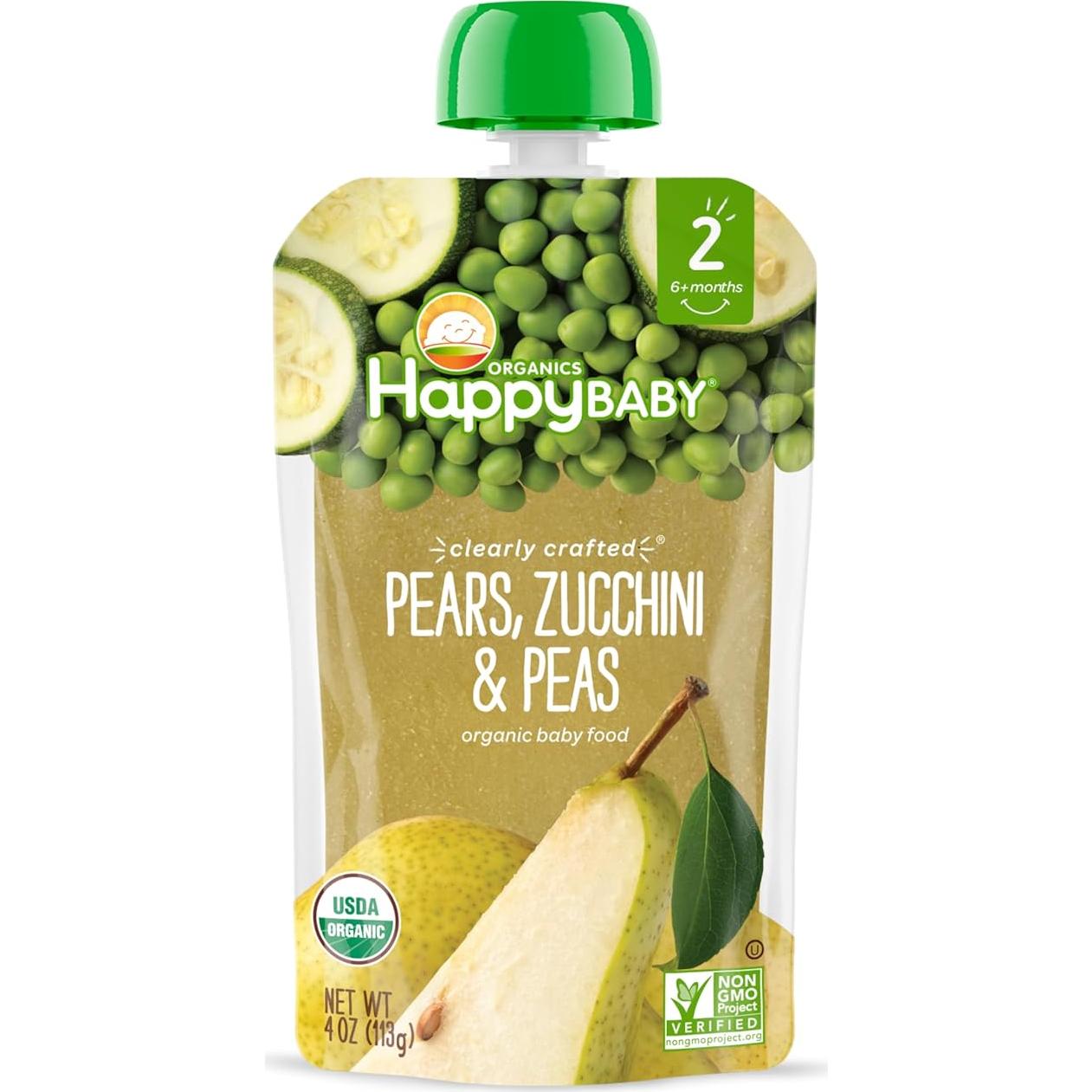 Pouches de Comida para Bebés Happy Baby Organics 16 Unidades