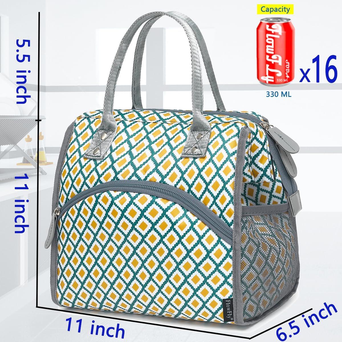 Bolsa Térmica FlowFly Grande para Almuerzo, Resistente al Agua