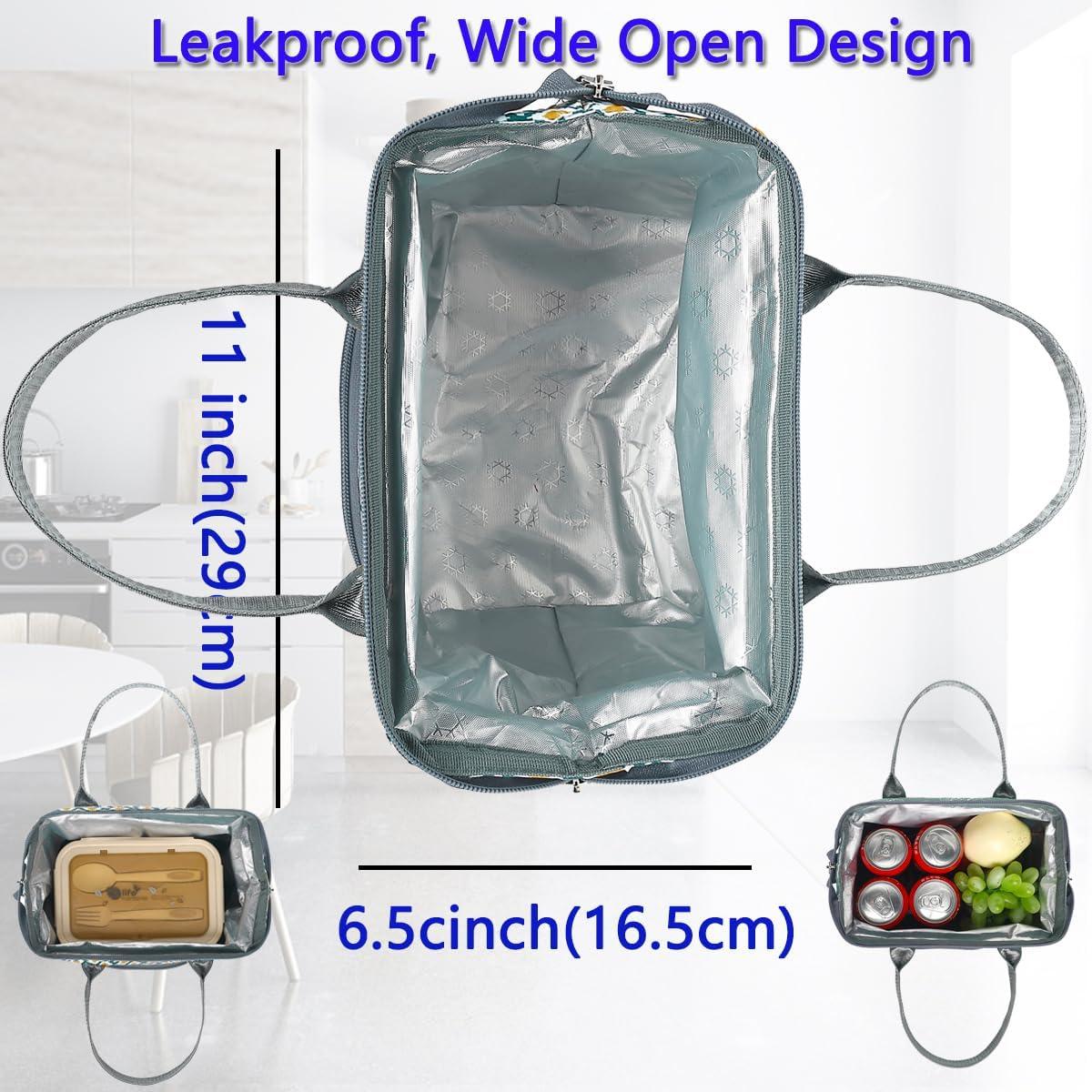 Bolsa Térmica FlowFly Grande para Almuerzo, Resistente al Agua