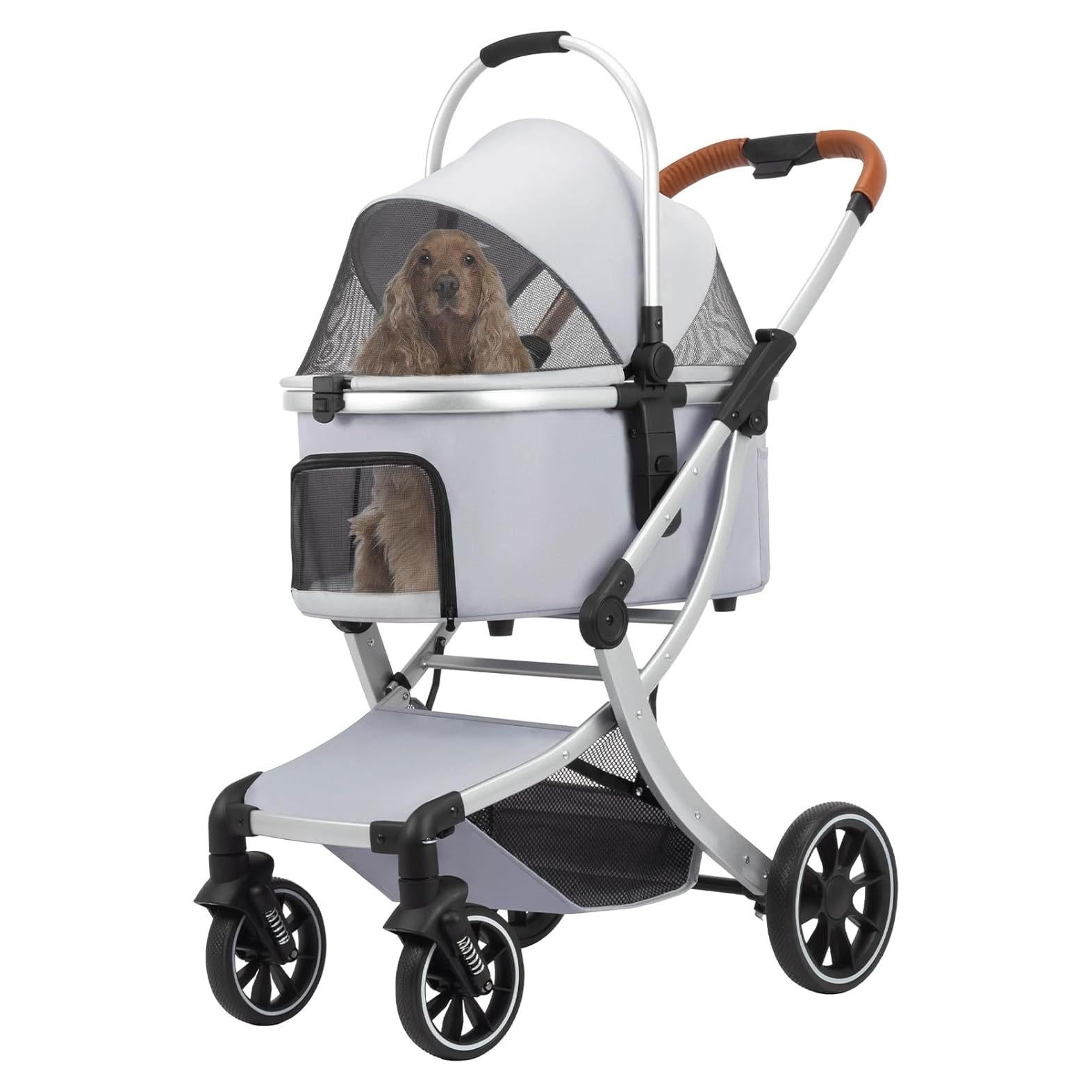 Carrito de Mascotas Dec-Mec Plegable para Perros y Gatos hasta 18kg - Gris
