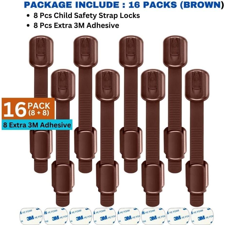 Candados de Seguridad para Niños 8 Piezas Marrón 3M