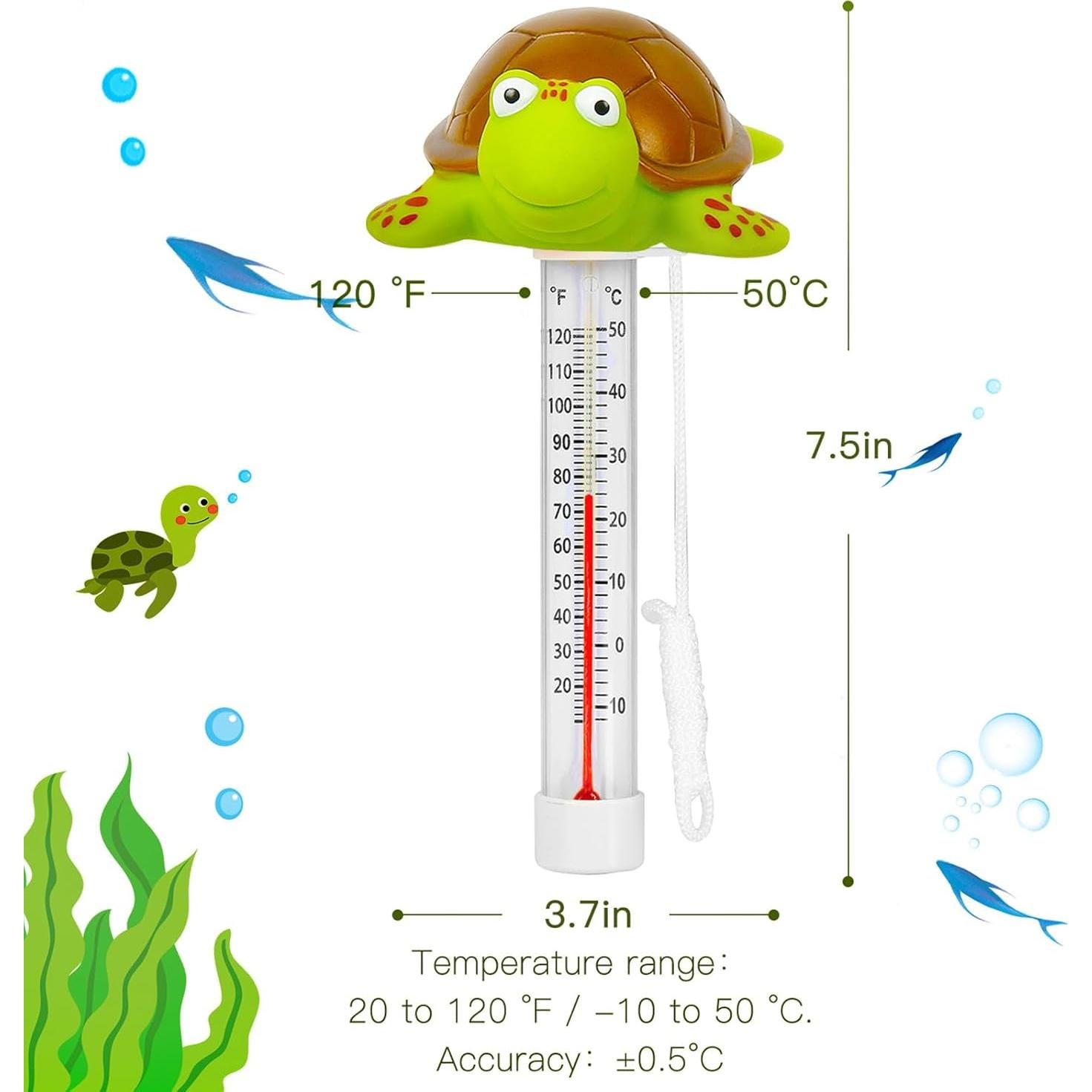 Termómetro Flotante para Piscina XY-WQ - Flamenco y Tortuga