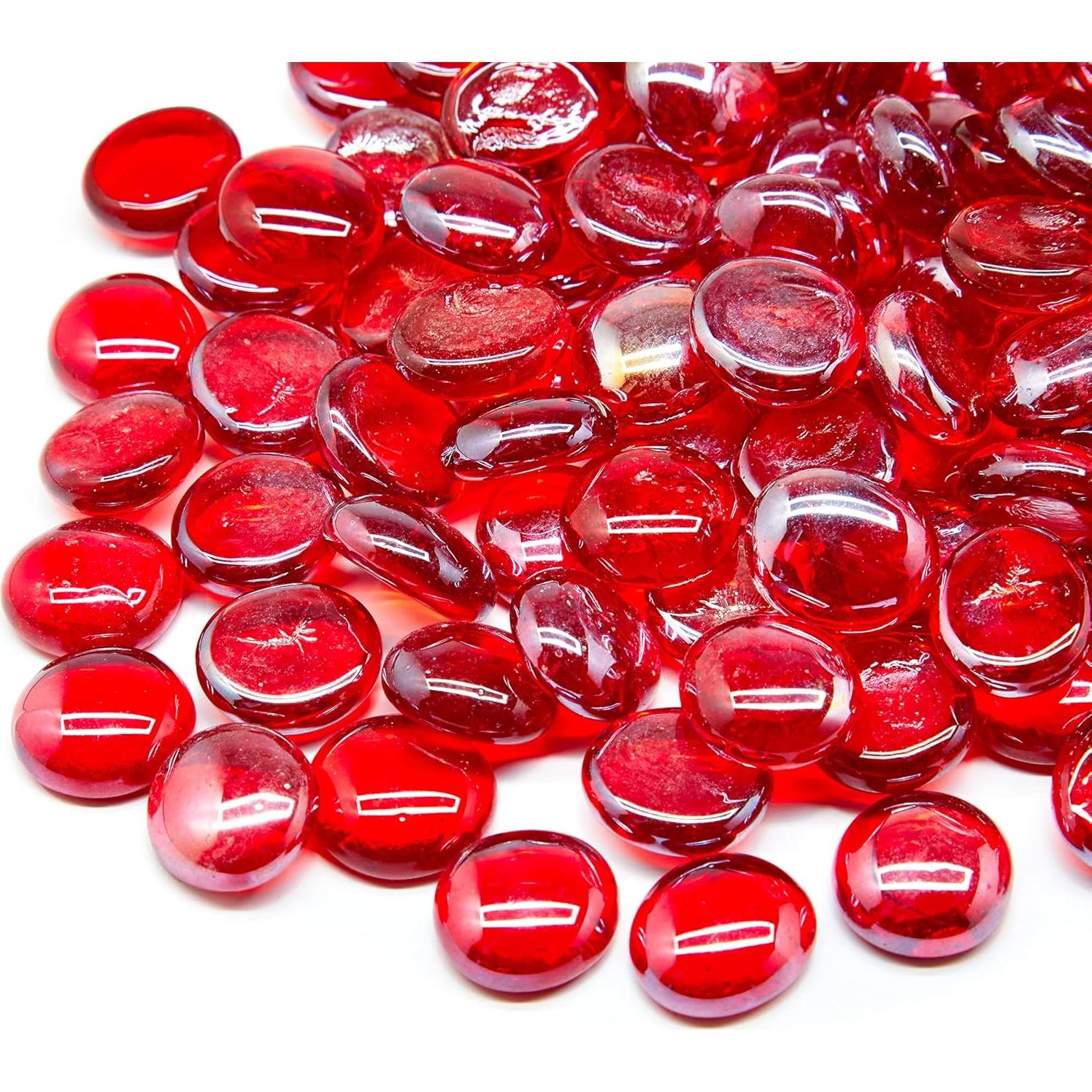 Perlas de Vidrio Brillantes TWINKLING 17-19mm Tarro 454g Rojo