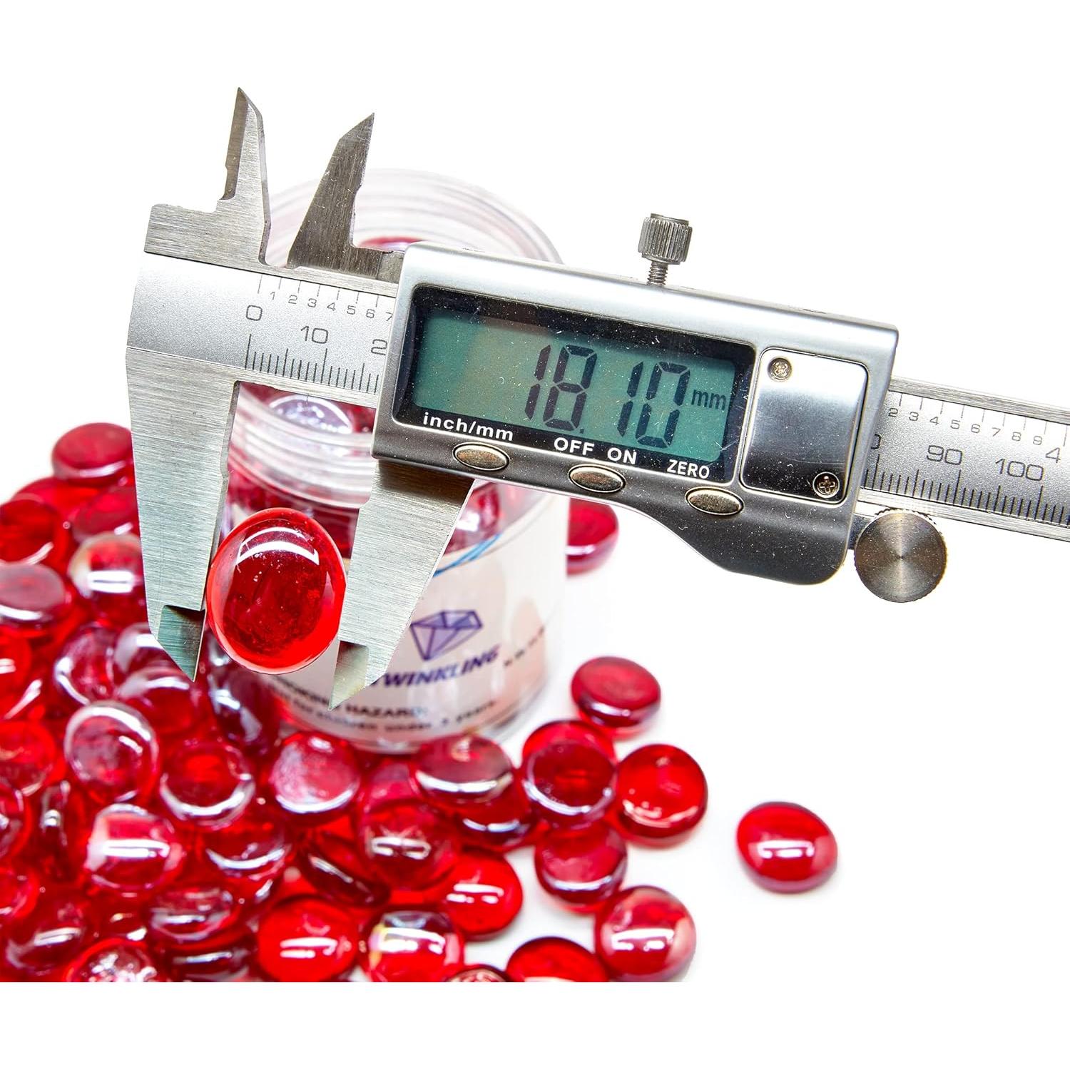 Perlas de Vidrio Brillantes TWINKLING 17-19mm Tarro 454g Rojo