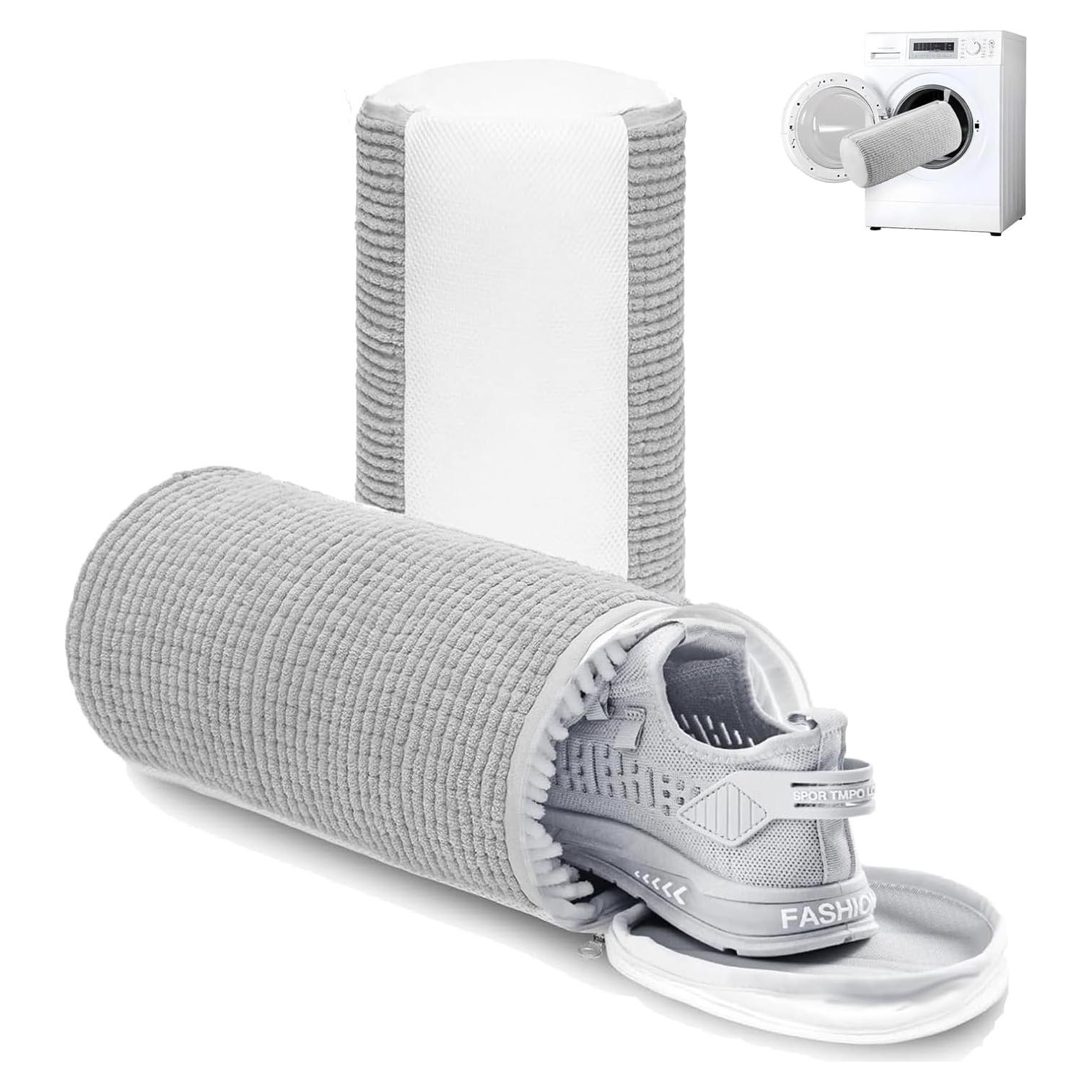 Bolsa de Lavado de Zapatos Chenille Reutilizable 17.78x33.02cm Gris