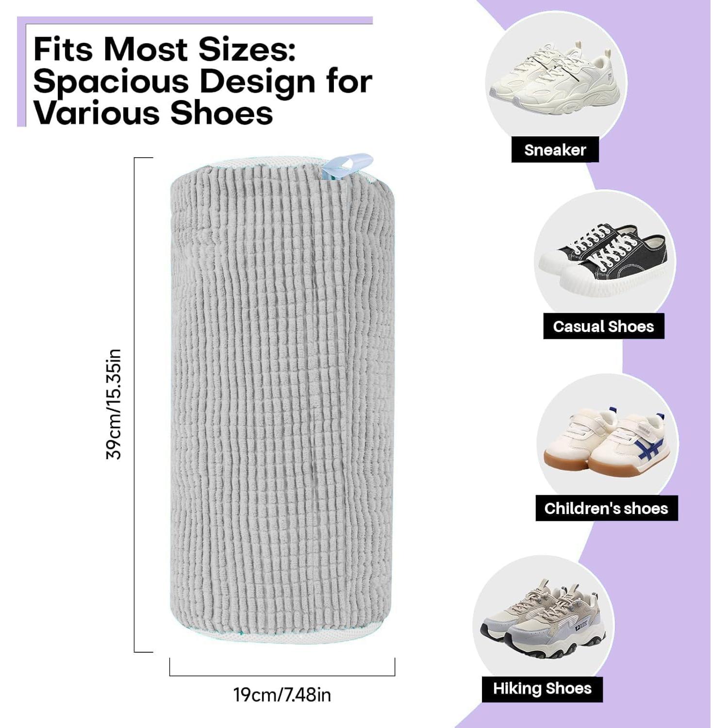 Bolsa de Lavado de Zapatos Chenille Reutilizable 17.78x33.02cm Gris