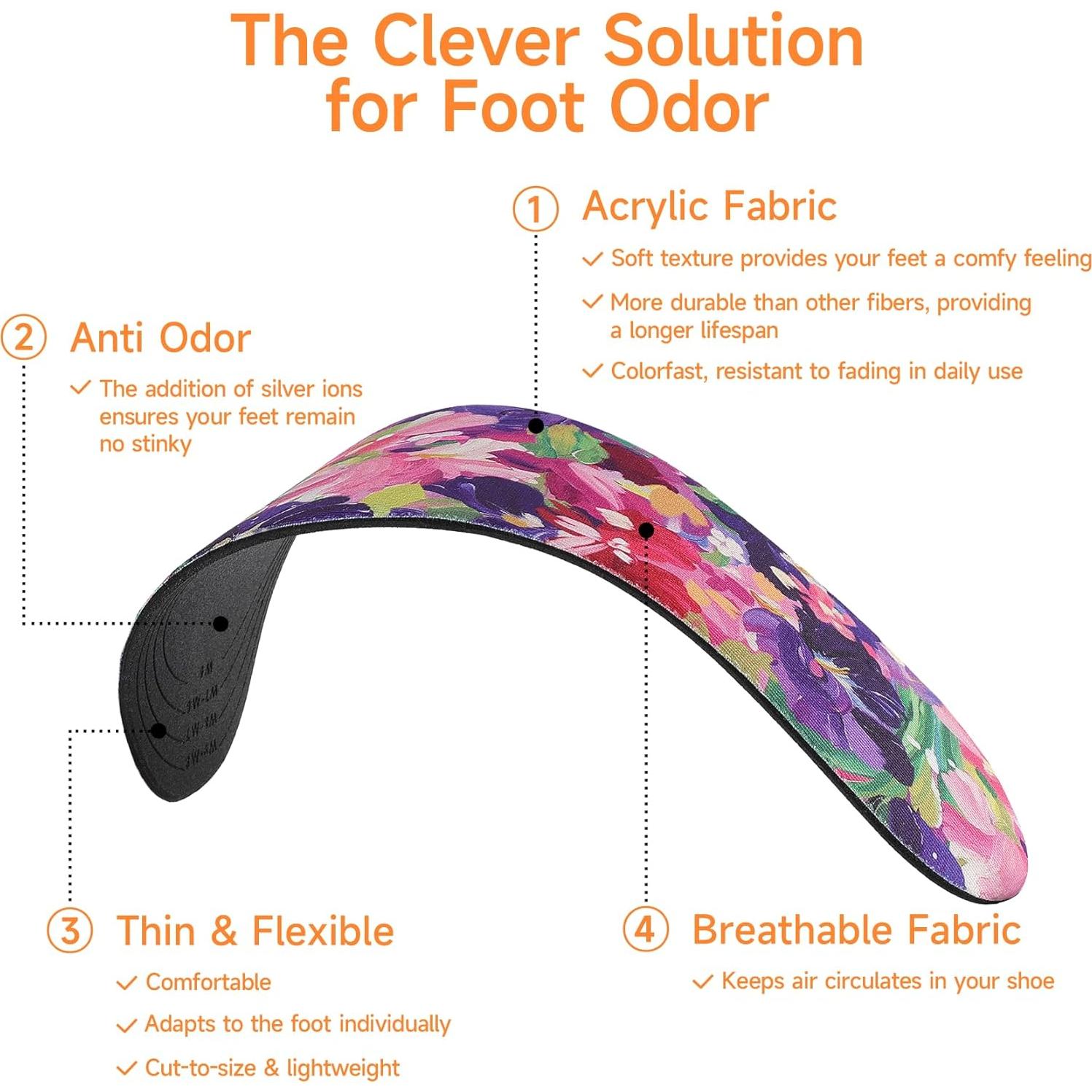 3 Pares de Plantillas Invisibles Antiodor LMHCISO Talla 6-9