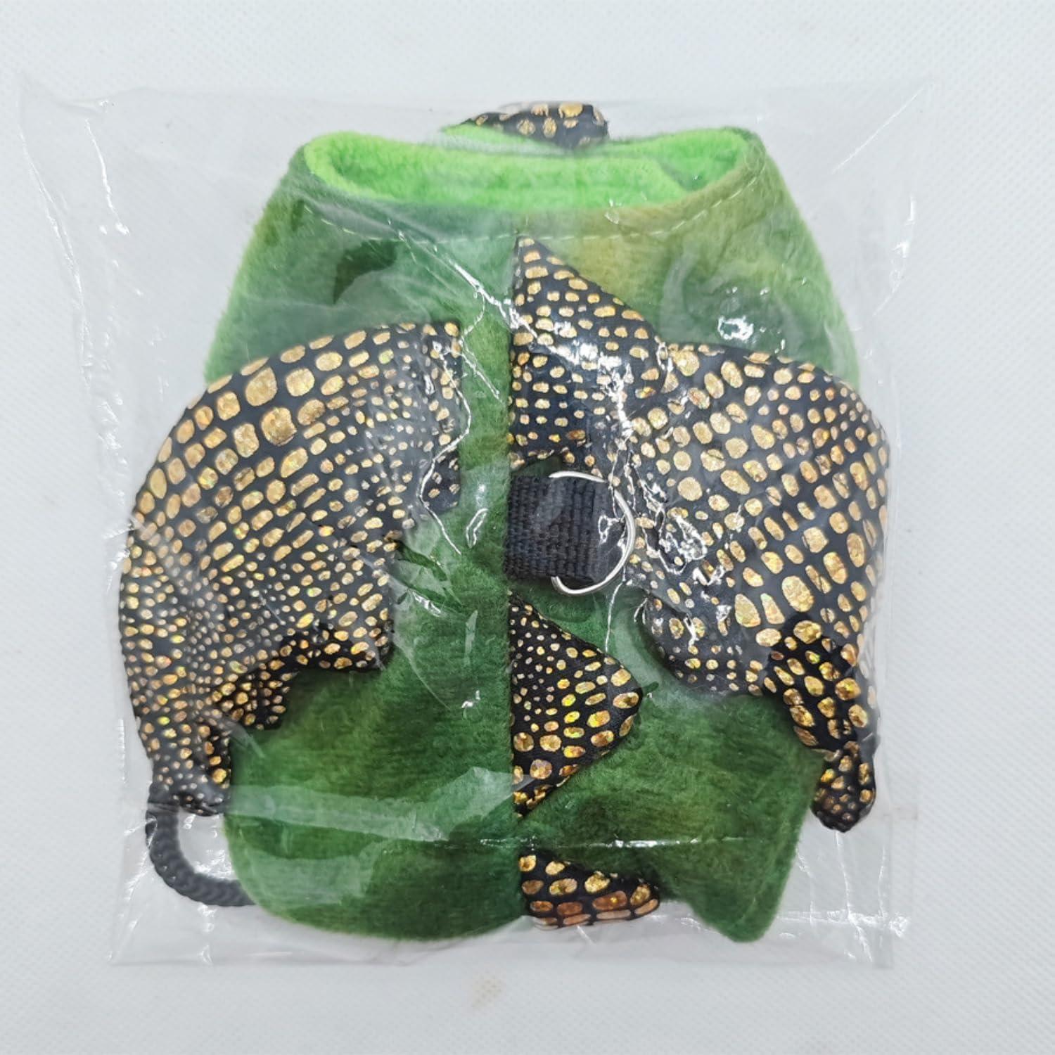 Conjunto Arnés y Correa Dragón Barbudo WCDJOMOP Halloween S Verde