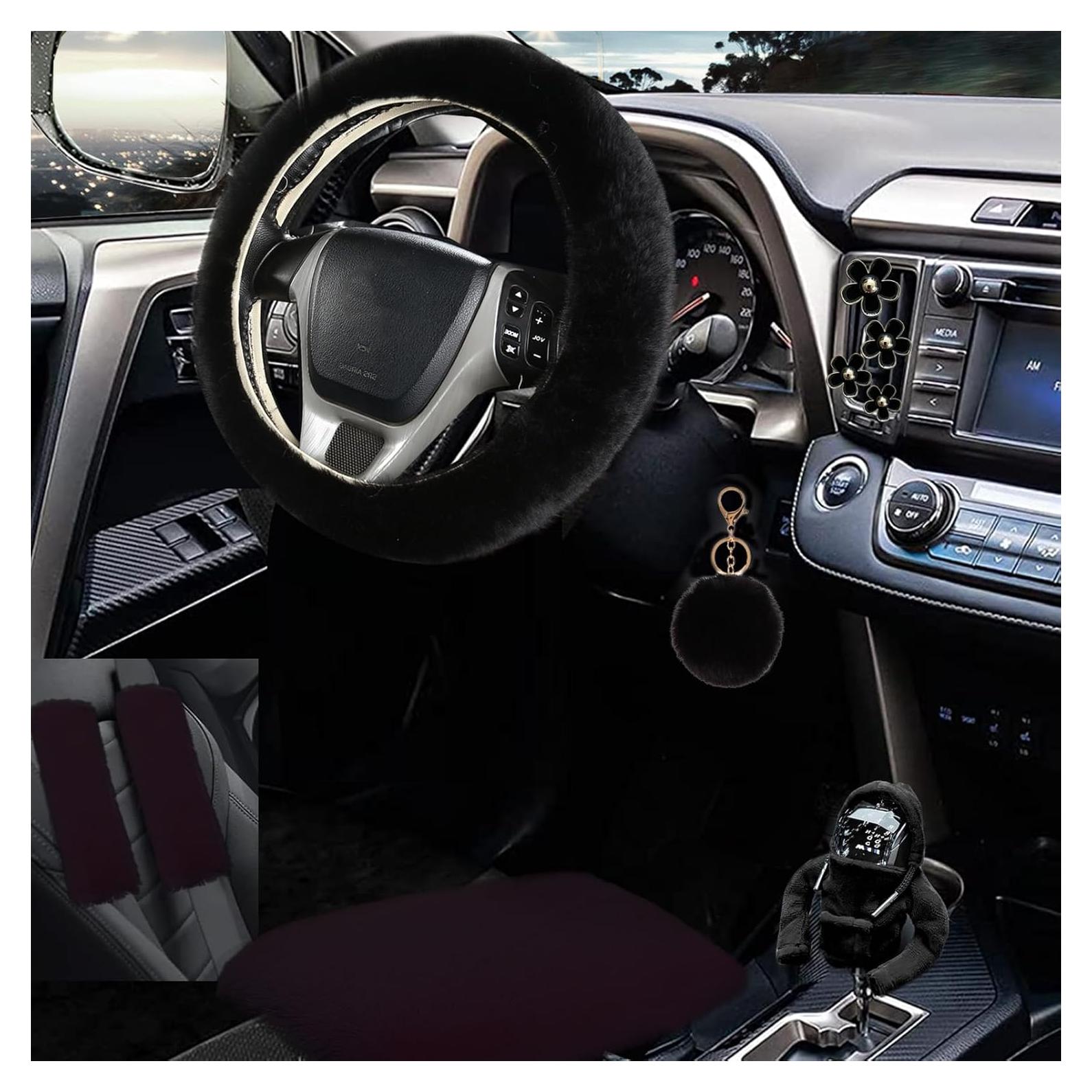 Juego de 10 Fundas de Volante Esponjosas YSLSLOO Negro