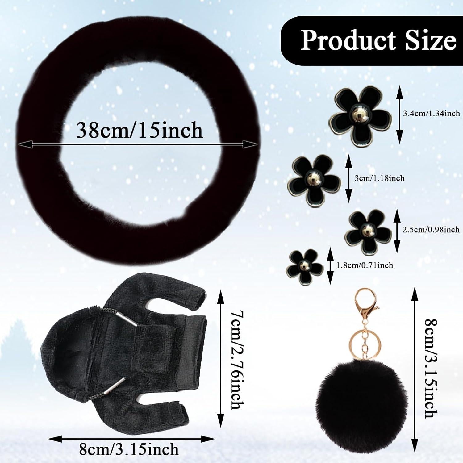 Juego de 10 Fundas de Volante Esponjosas YSLSLOO Negro