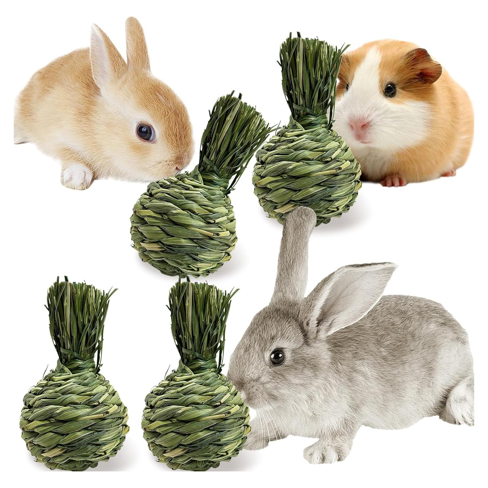 Bola de Masticar Natural Hamiledyi para Conejos 4PCS