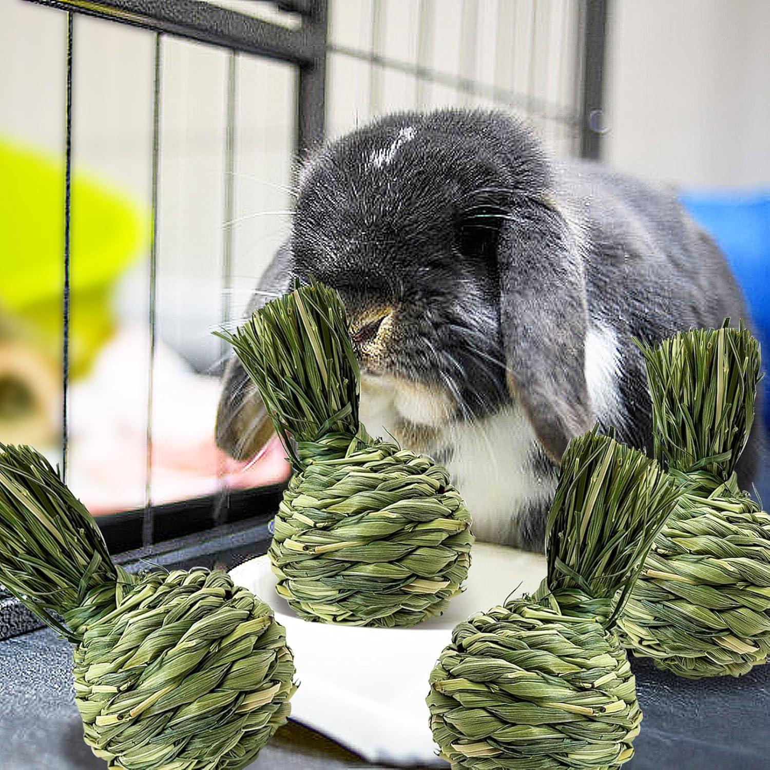 Bola de Masticar Natural Hamiledyi para Conejos 4PCS