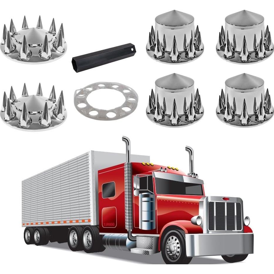 Juego de Cubiertas de Eje Cromadas Mytee Products - 2 Delanteras y 4 Traseras